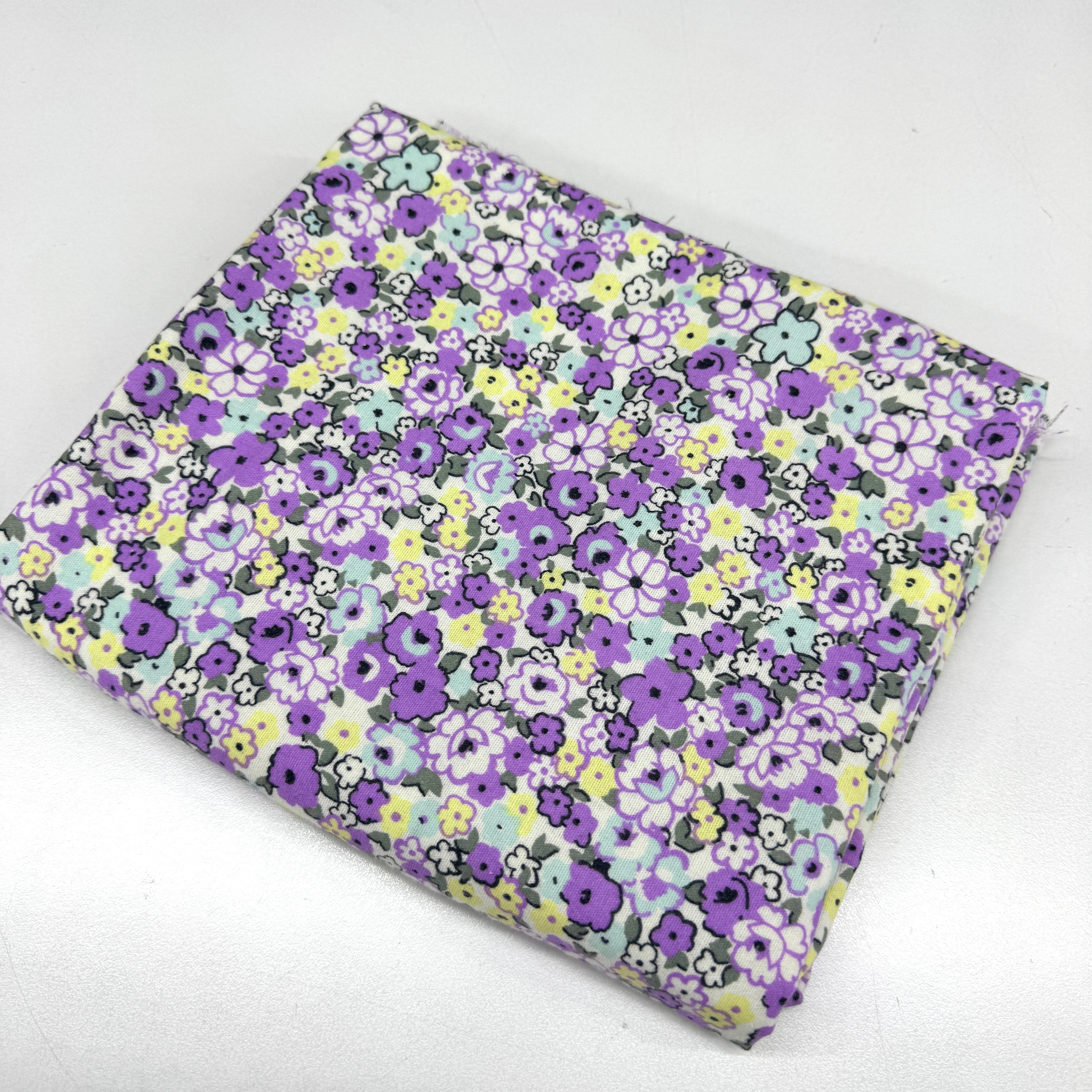 Lila Çiçekler  200*90 Cm Parça Divitin Pazen Kumaş