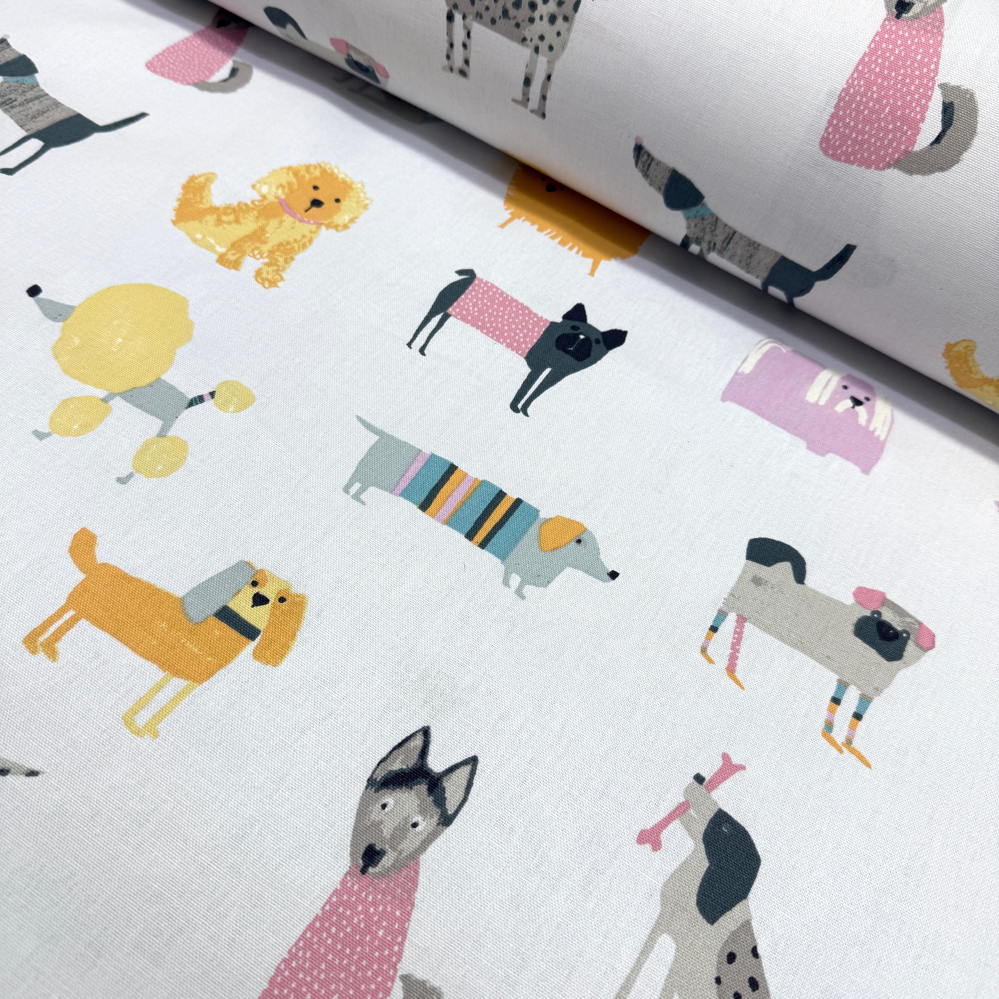 Modacı Köpekler Pamuk Keten Kumaş