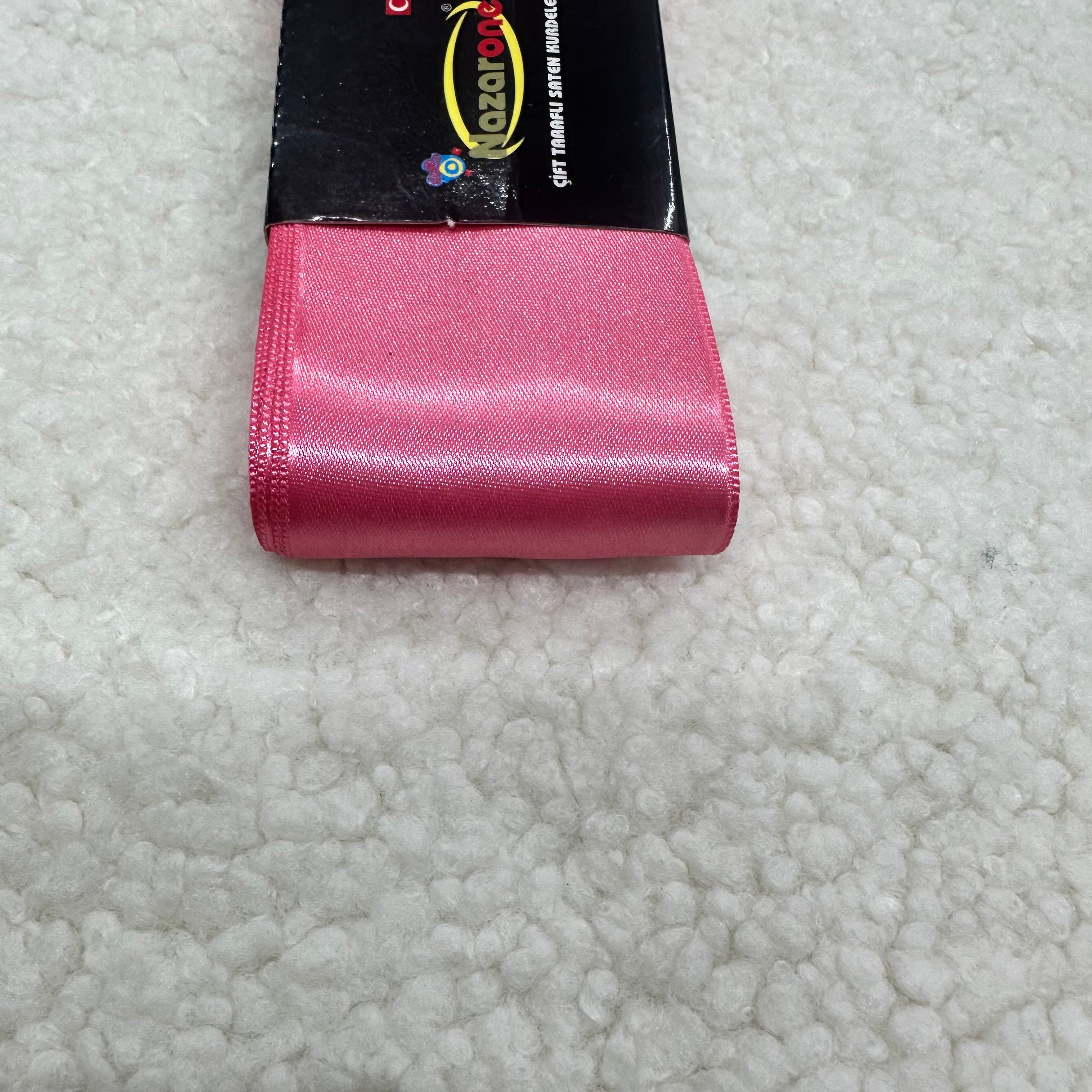 Altı Cm Mercan Pembe Saten Kurdele