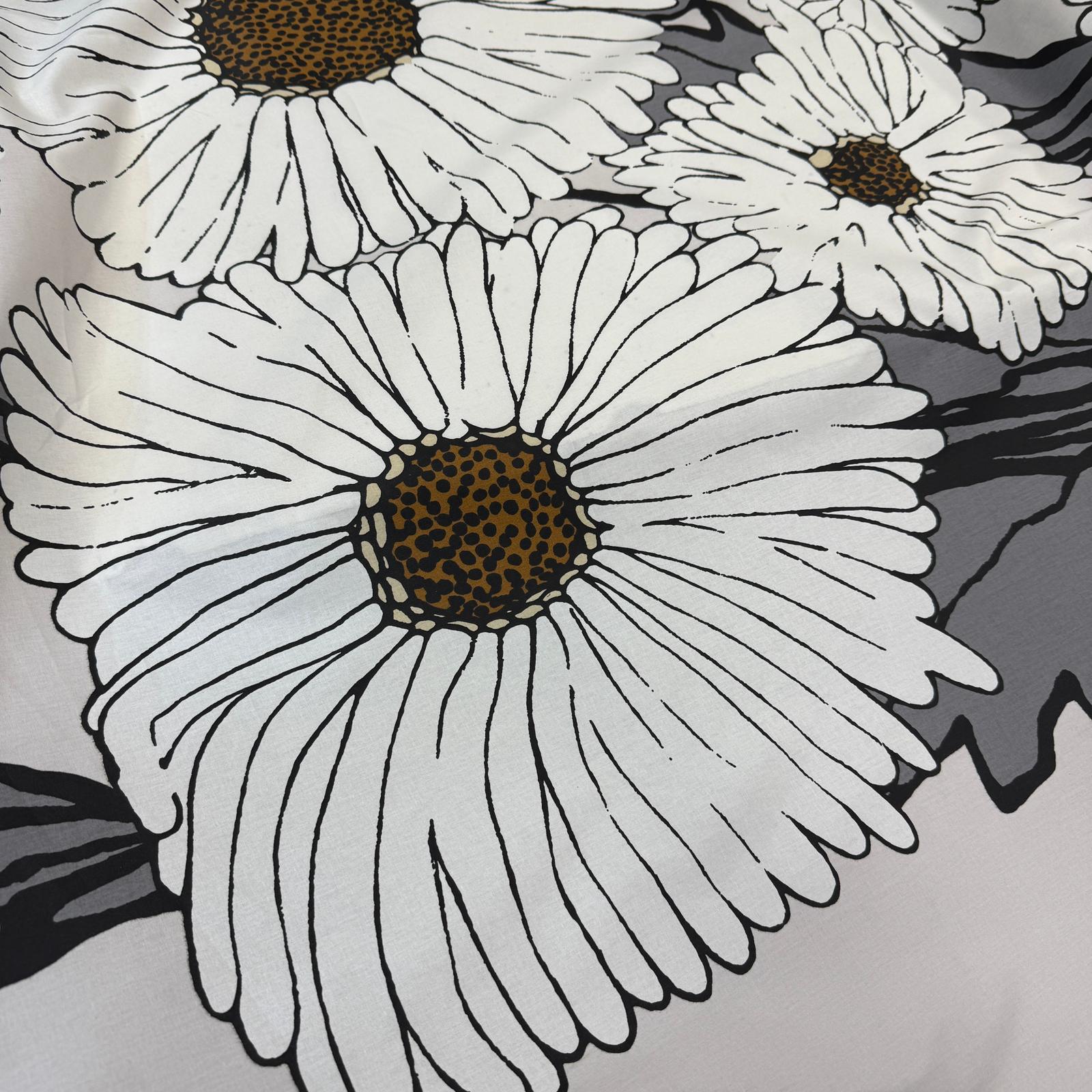 Büyük Papatya Sert Poplin Kumaş