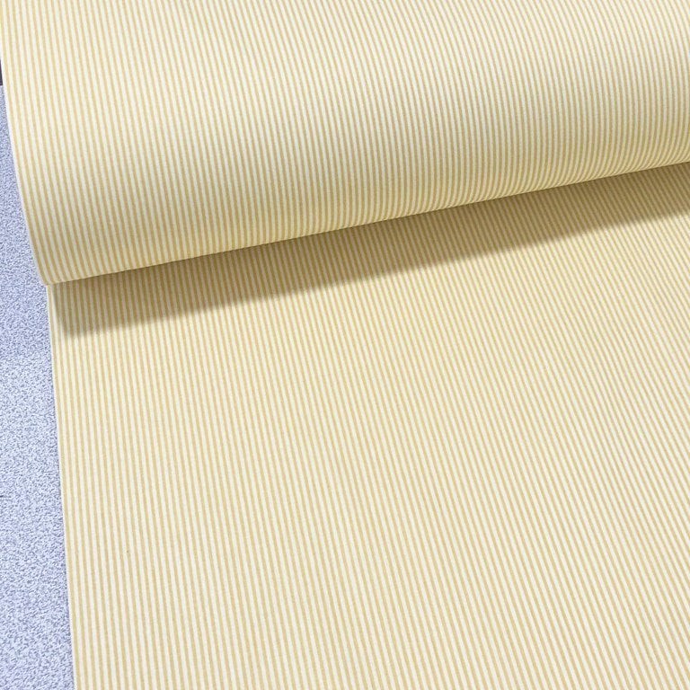 Sarı İnce Çizgiler Poplin Kumaş