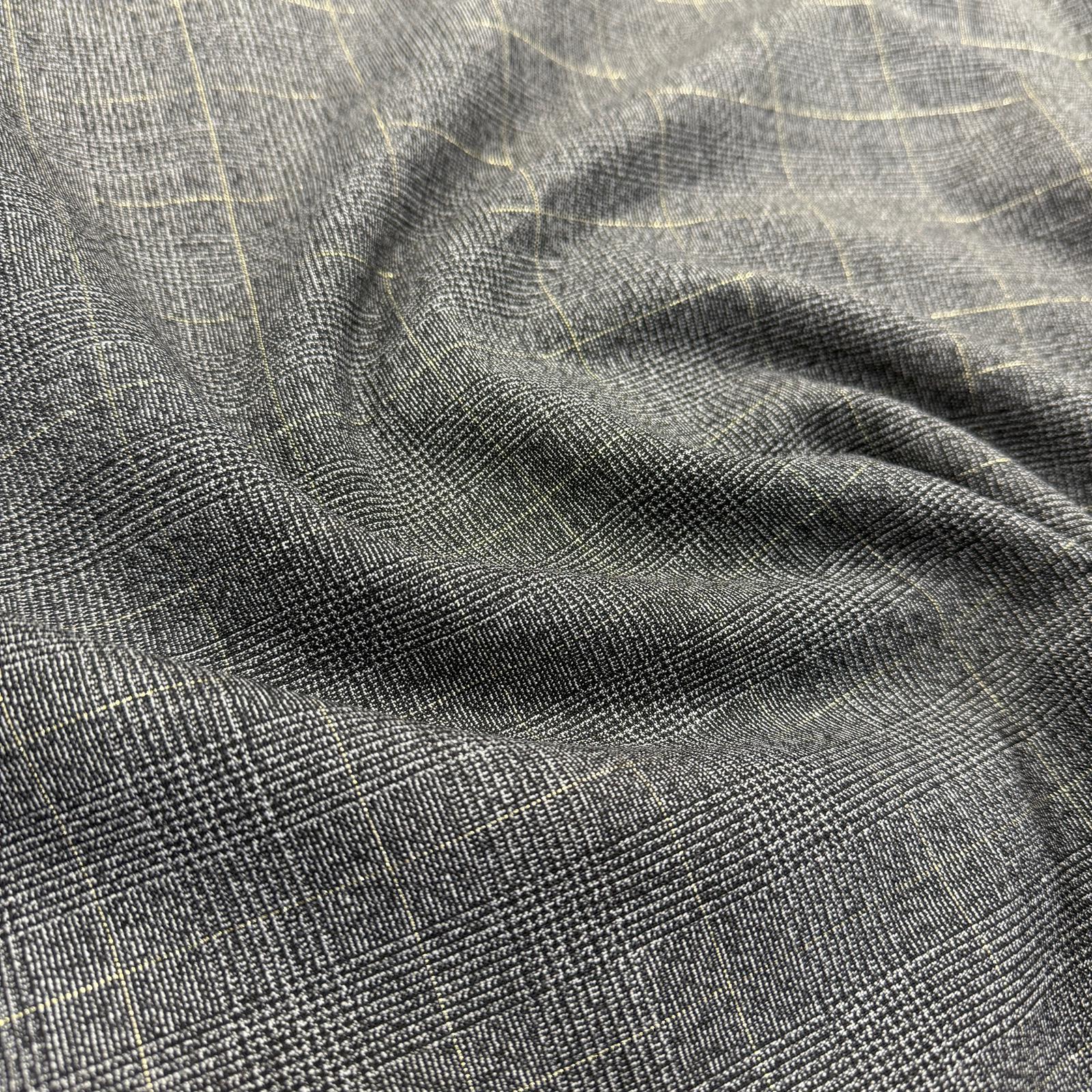 İngiliz Yünlü Yaldızlı Ekose Giyimlik Kumaş