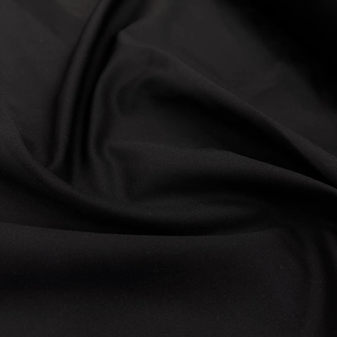 Siyah Nairobi Saten Gabardin Kumaş