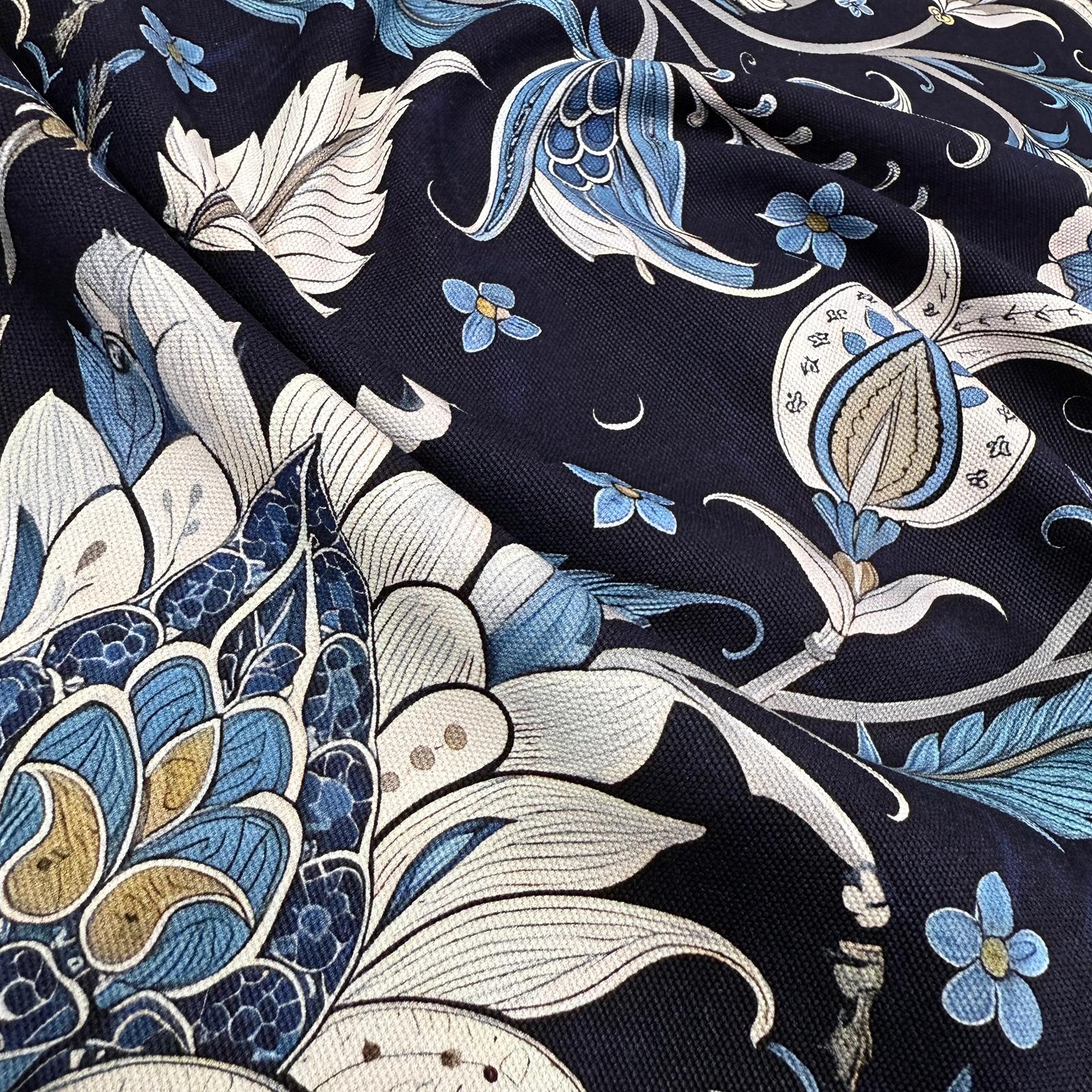 Çini Motifler İntaşlar Markalı Kanvas Kumaş