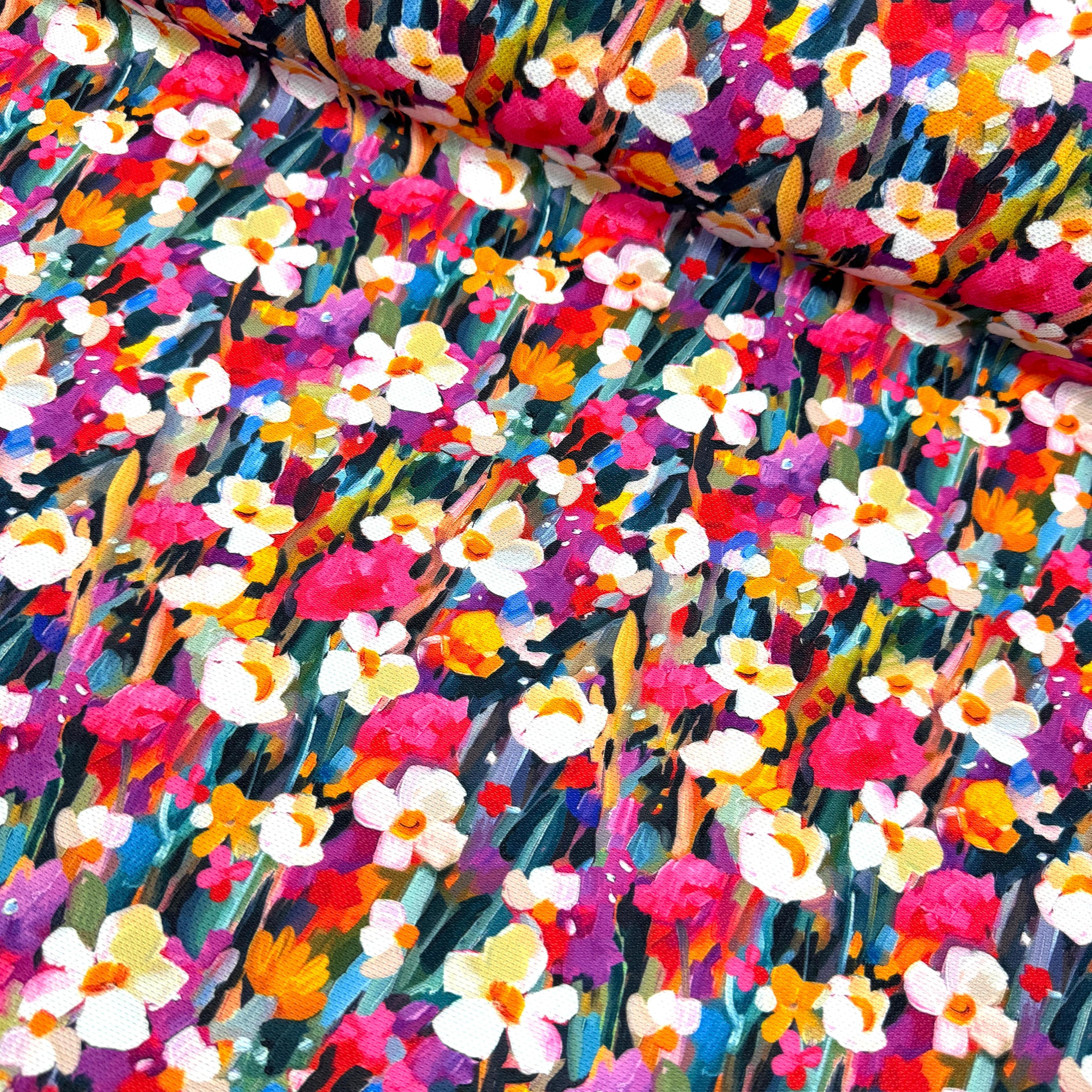 Pastel Çiçekler Dijital Baskı Kumaş