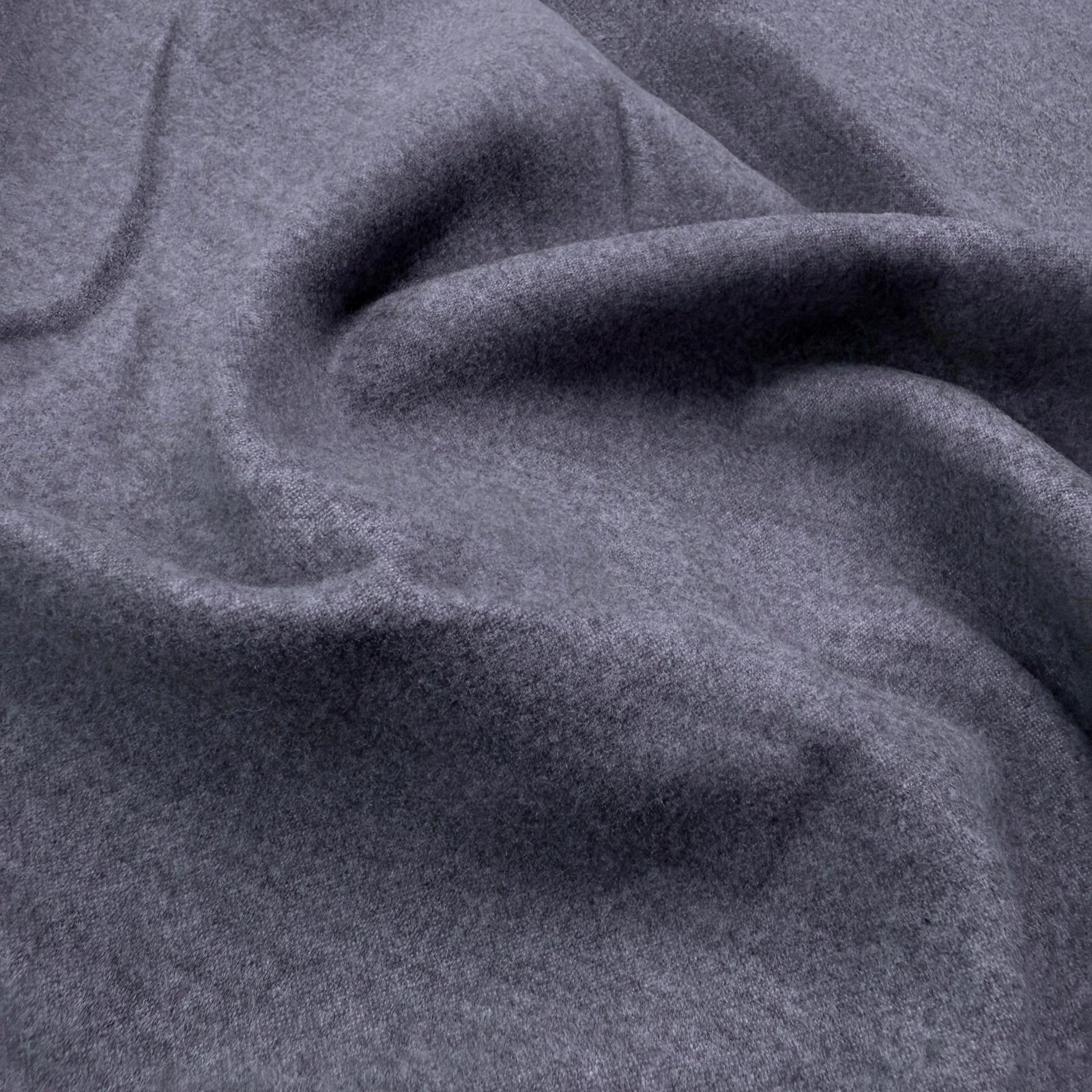 İngiliz Yünlü Gri Melanj Kaşe Kumaş