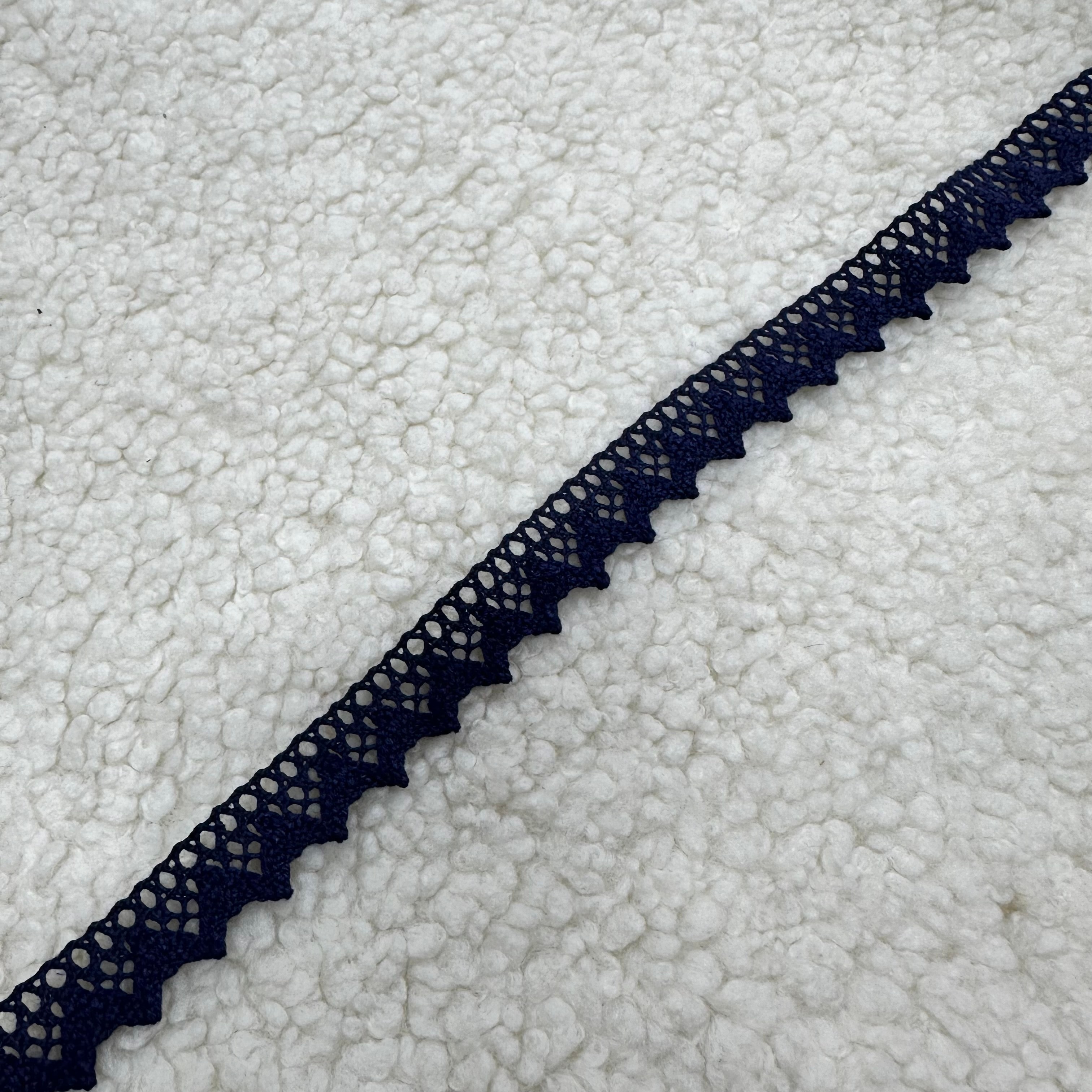 Zigzaglı Lacivert Pamuklu Kopanaki