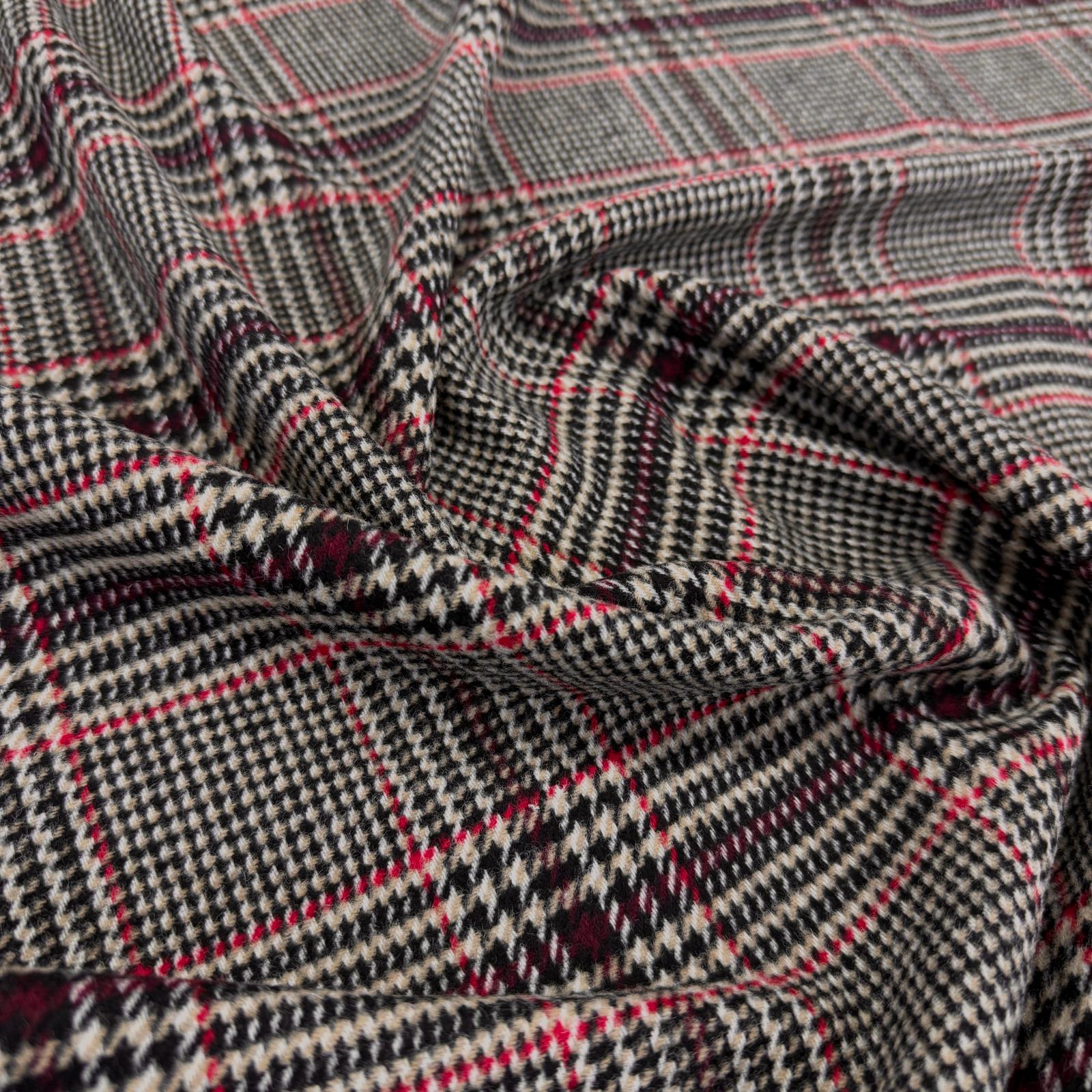 Özel Üretim Ekose Yünlü Kaşe Kumaş