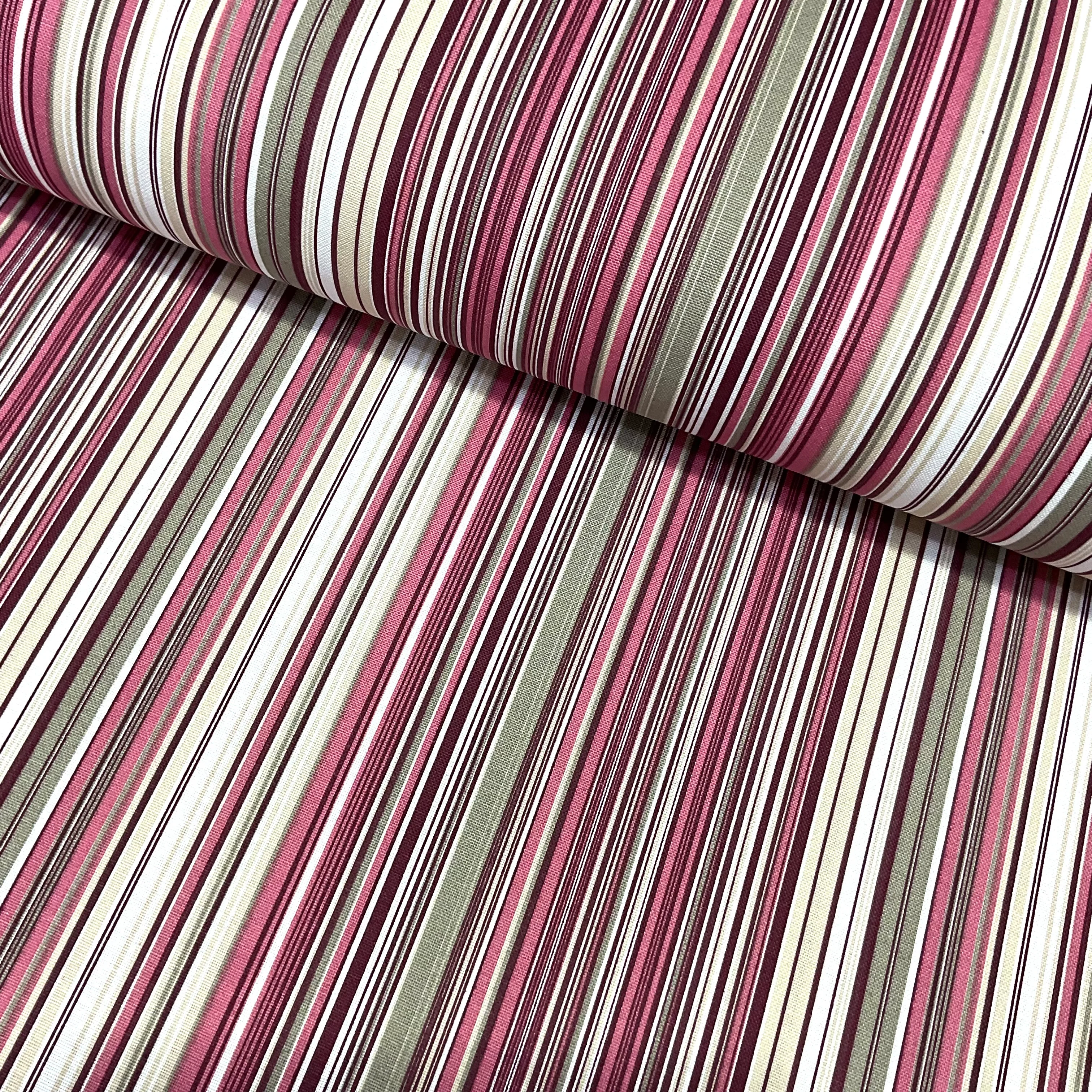 Gülkurusu İnce Çizgiler Panama Keteni