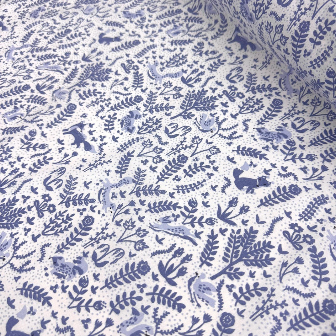 Mavili Orman Premium Poplin Kumaş
