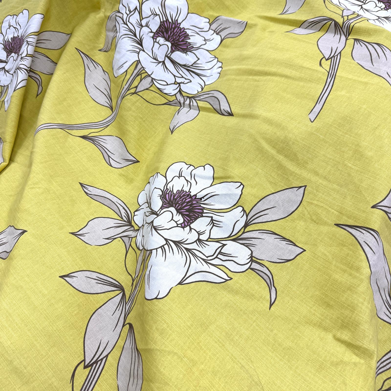 Özel Üretim Ash Wild Çiçekli Pamuk Keten Kumaş