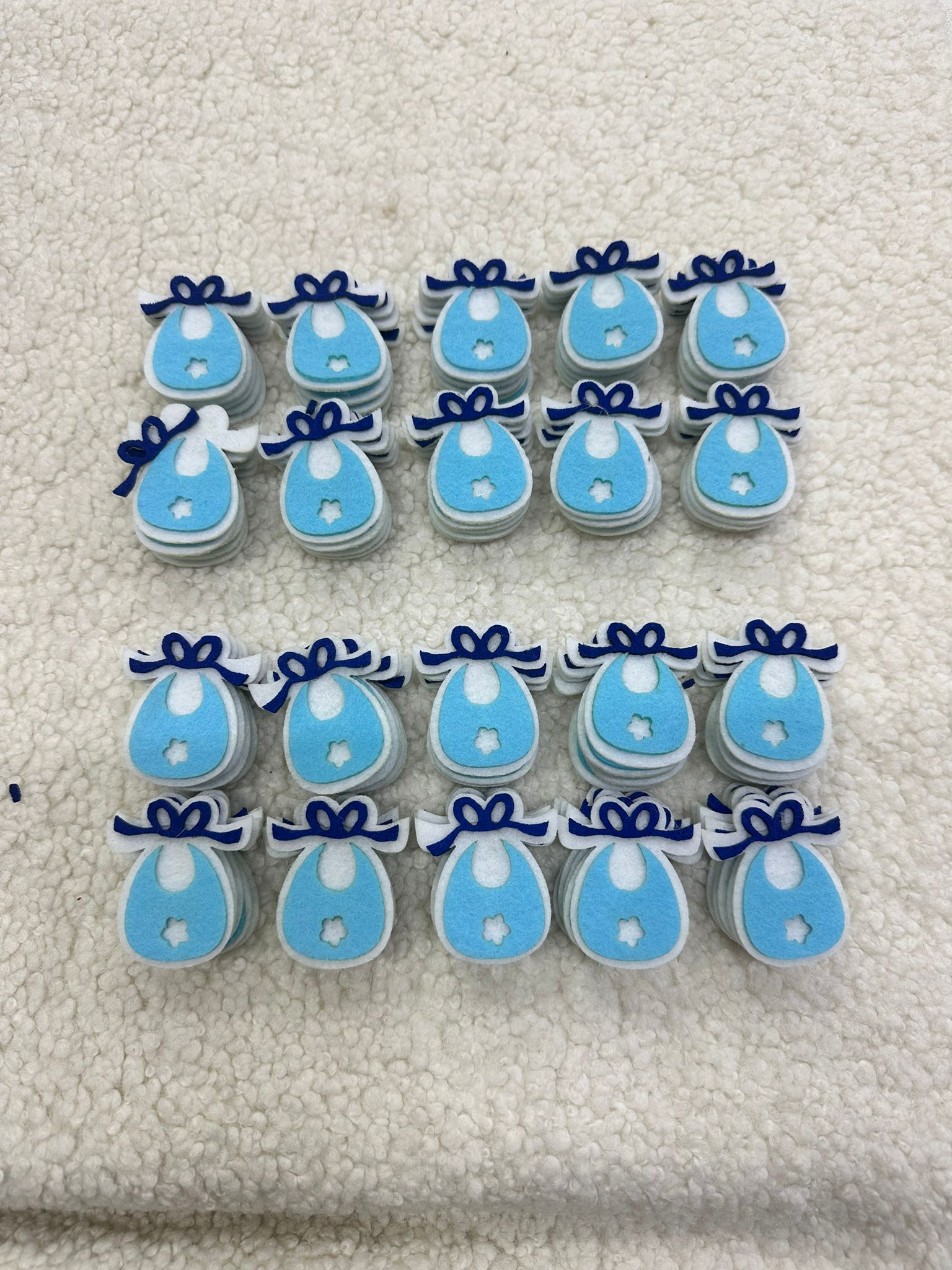 Mavi Bebek Önlüğü Keçe 50'li Set