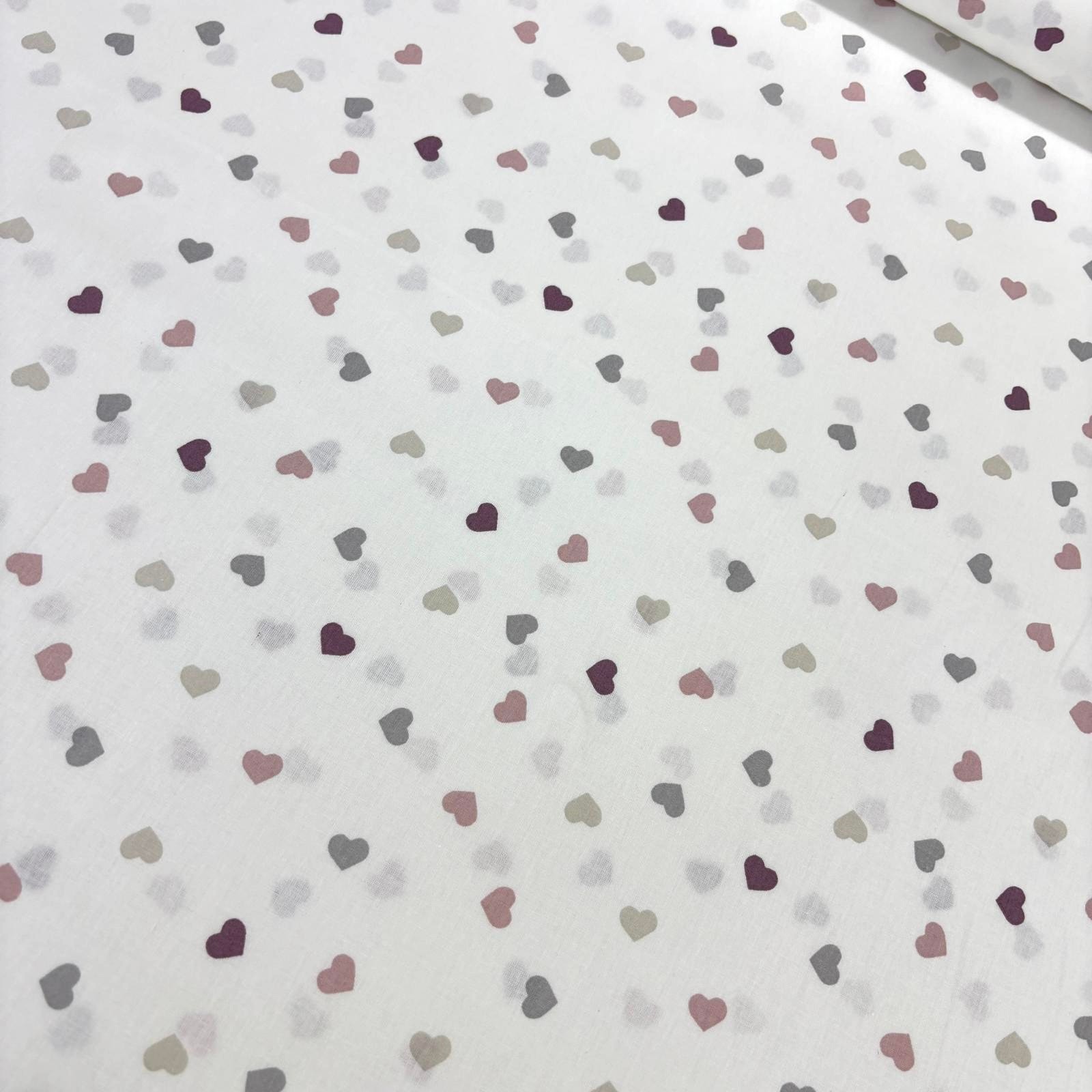 Pudra Kalp Poplin Kumaş