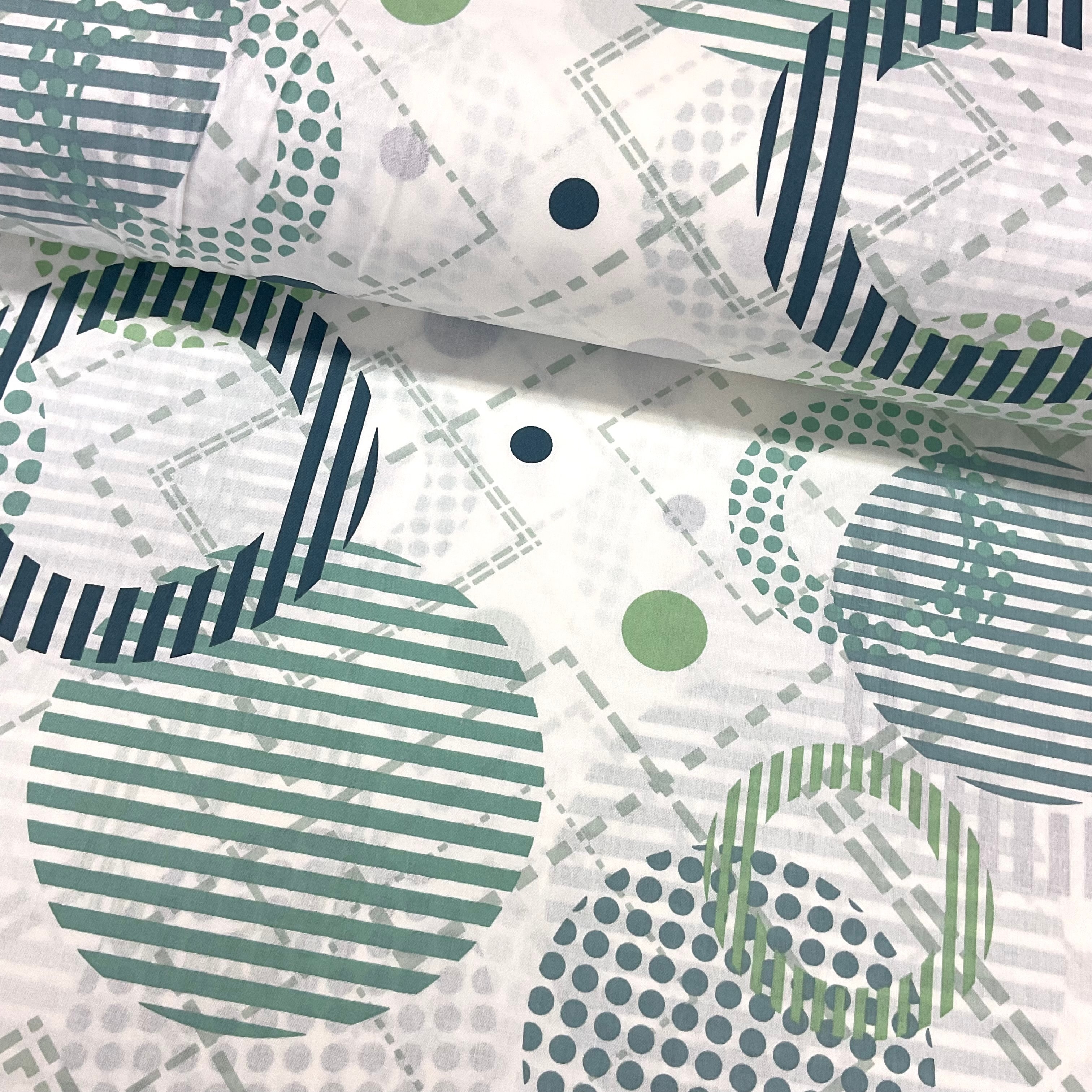 Mint Daireler Poplin Kumaş