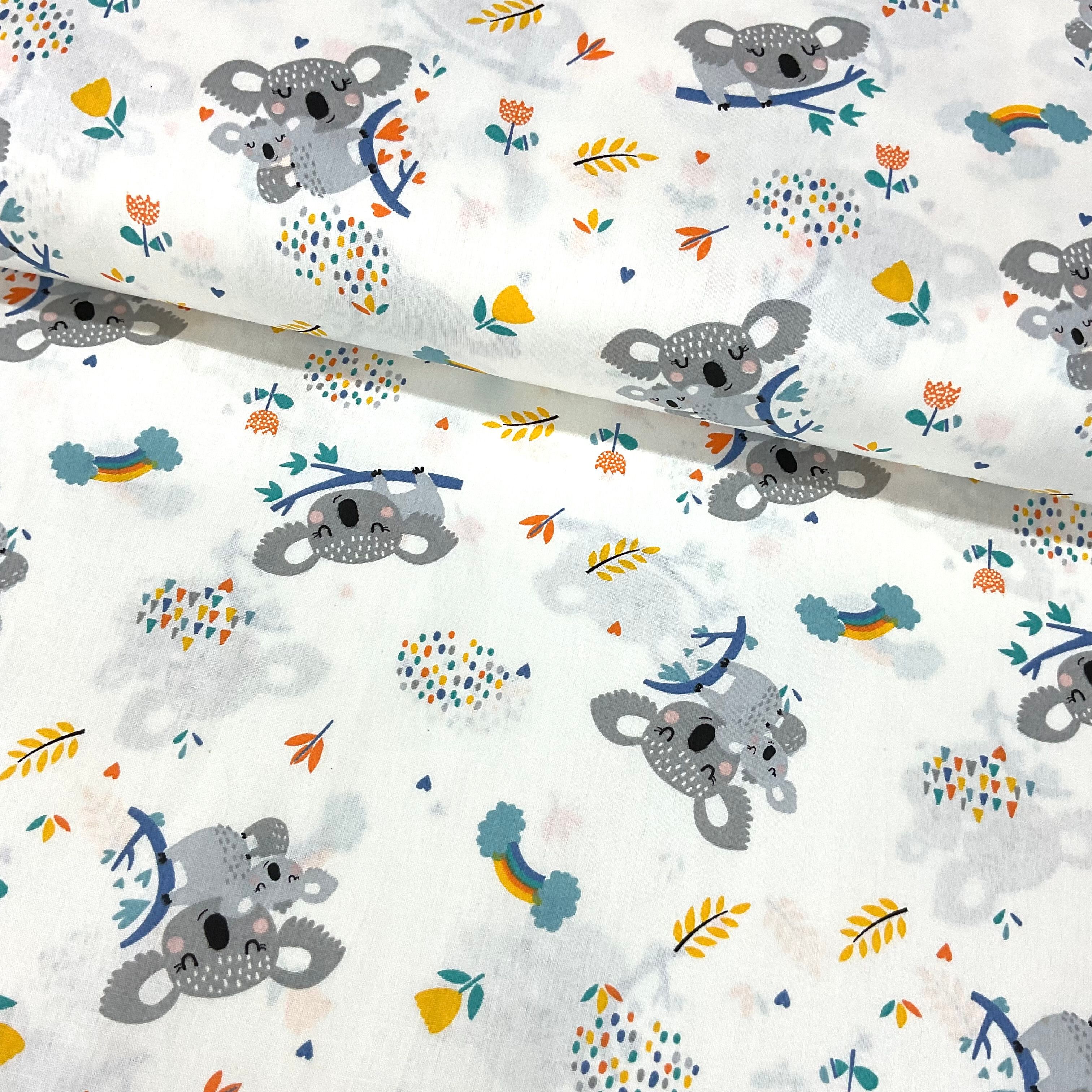 Uykucu Koala Poplin Kumaş