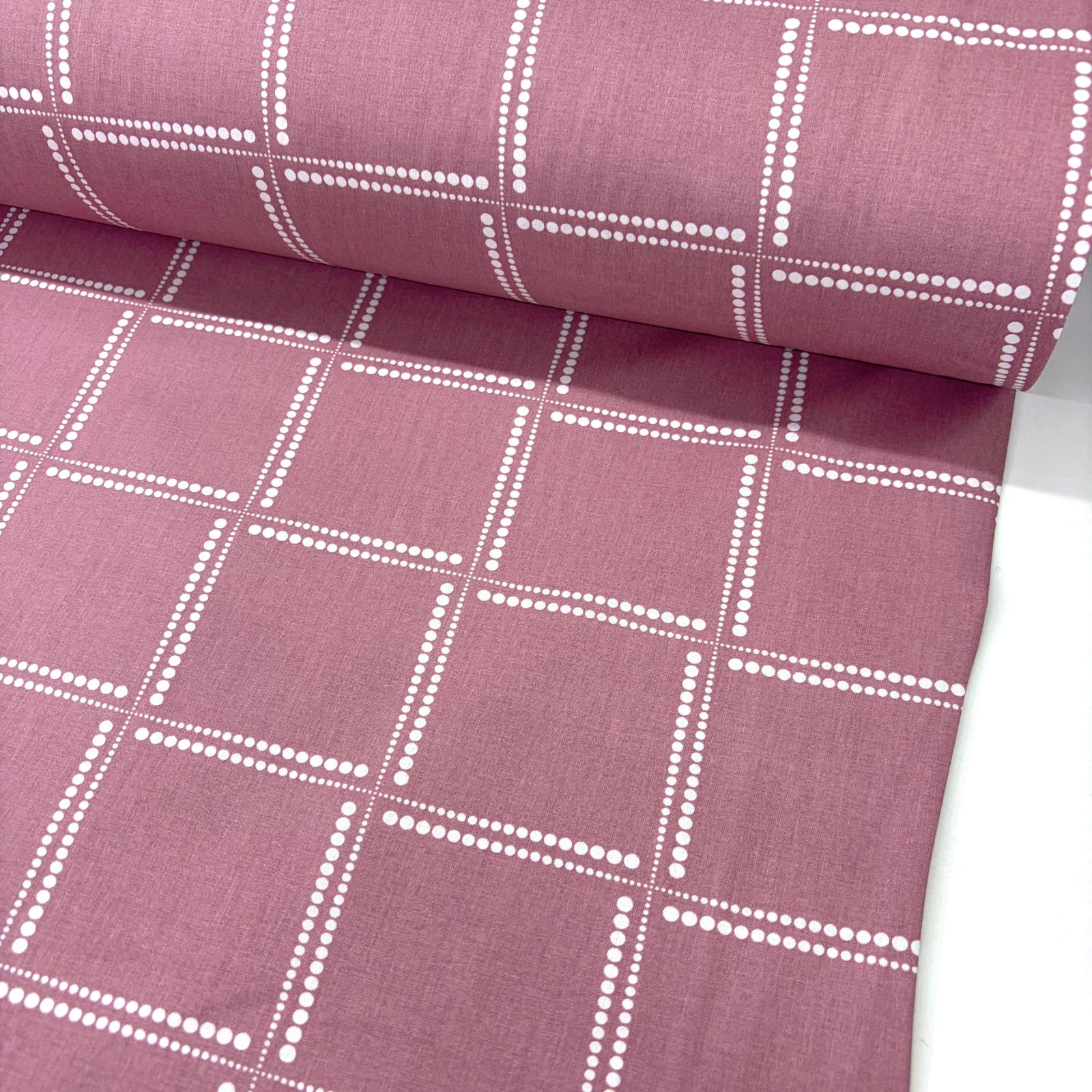 Noktalı Kareler Poplin Kumaş