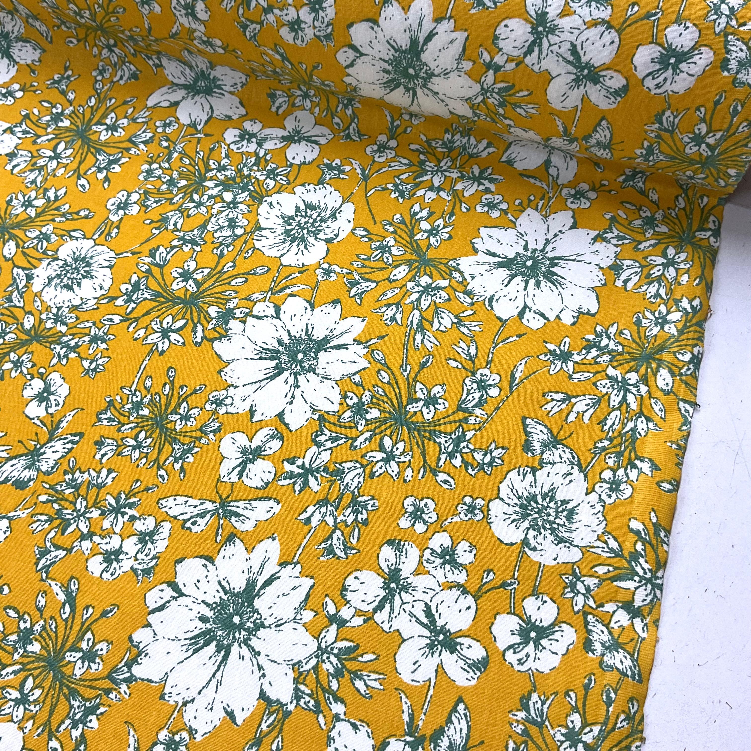 Sarı Manolya Premium Poplin Kumaş