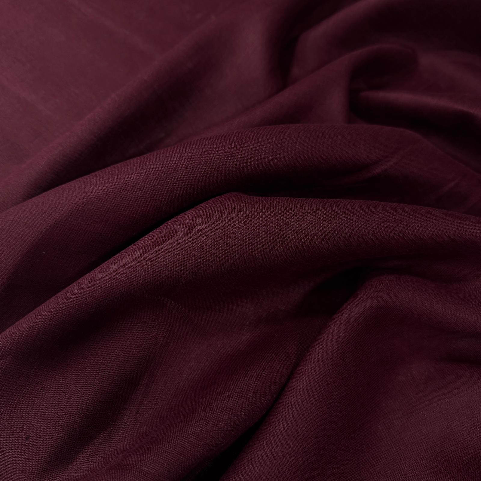 Bordo Ham %100 Keten Kumaş