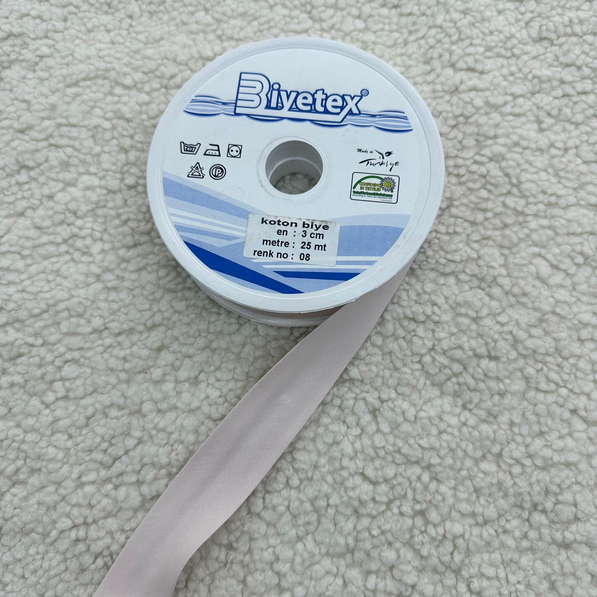 Toz Pembe No 08 Biyetex Koton Biye 3 Cm