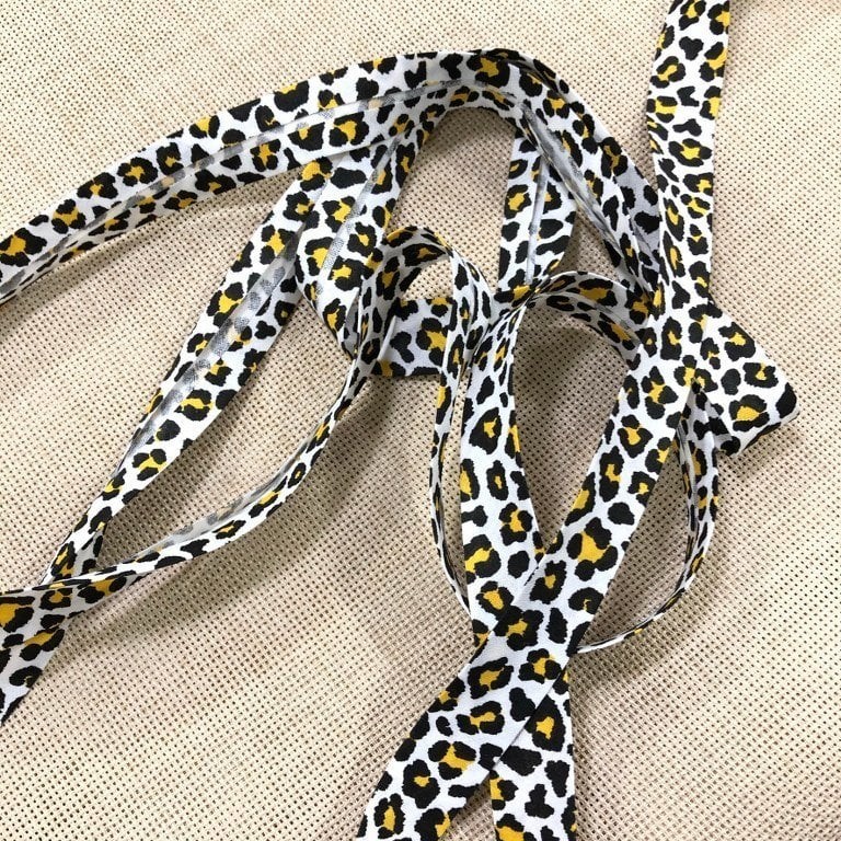 Leopar Sarı Koton Biye 3 Cm