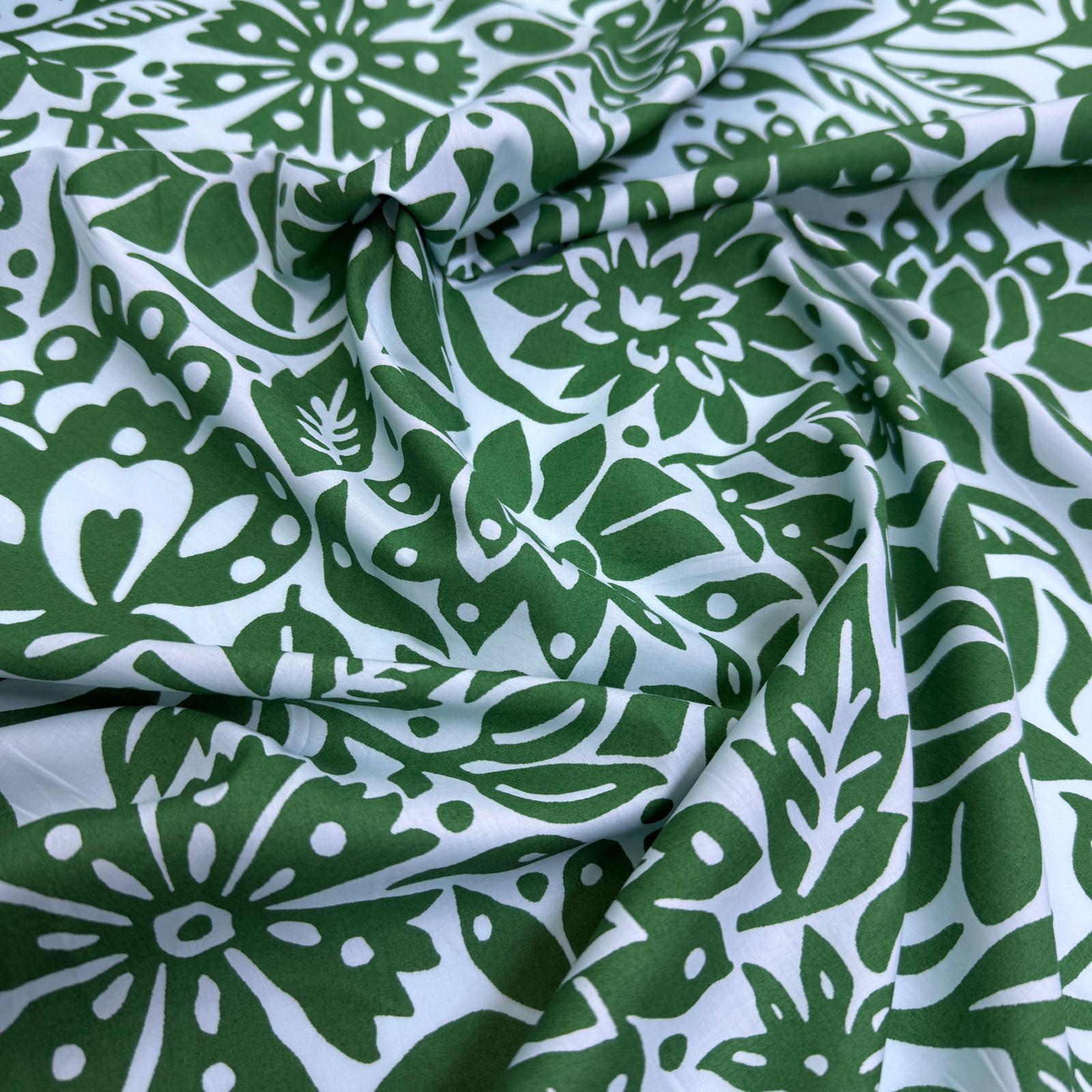 Özel Üretim Yonca Yapraklar Yumuşak Dökümlü Poplin Kumaş