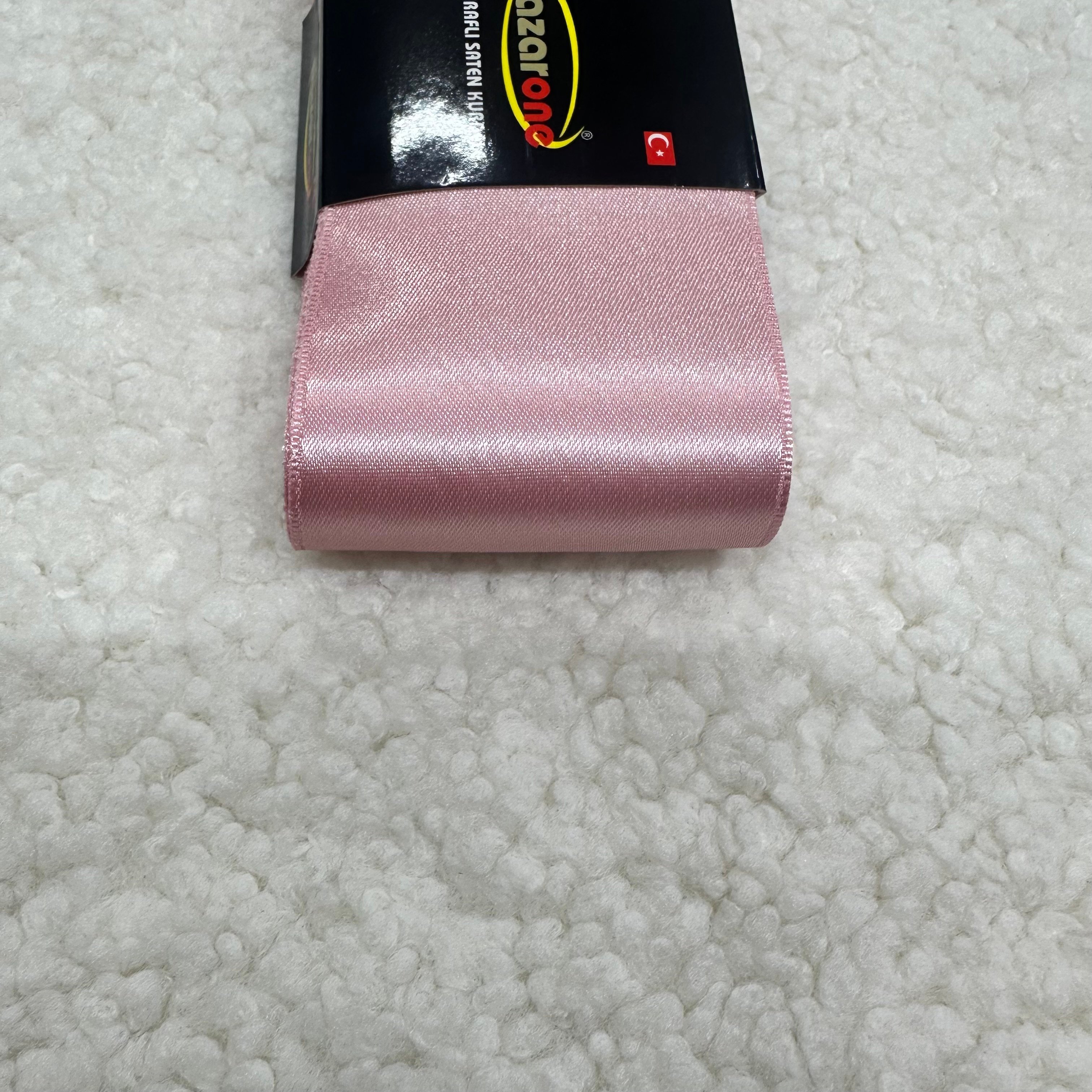 Altı Cm Toz Pembe Saten Kurdele