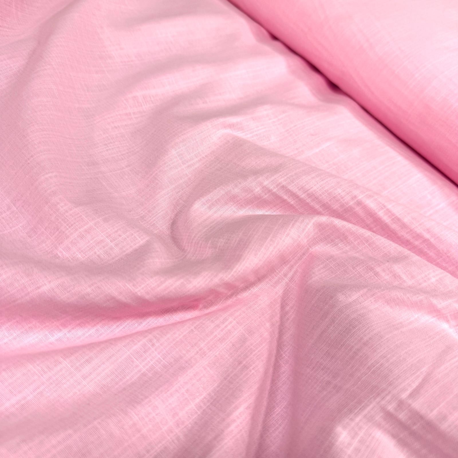 Pembe Flam Keten Kumaş