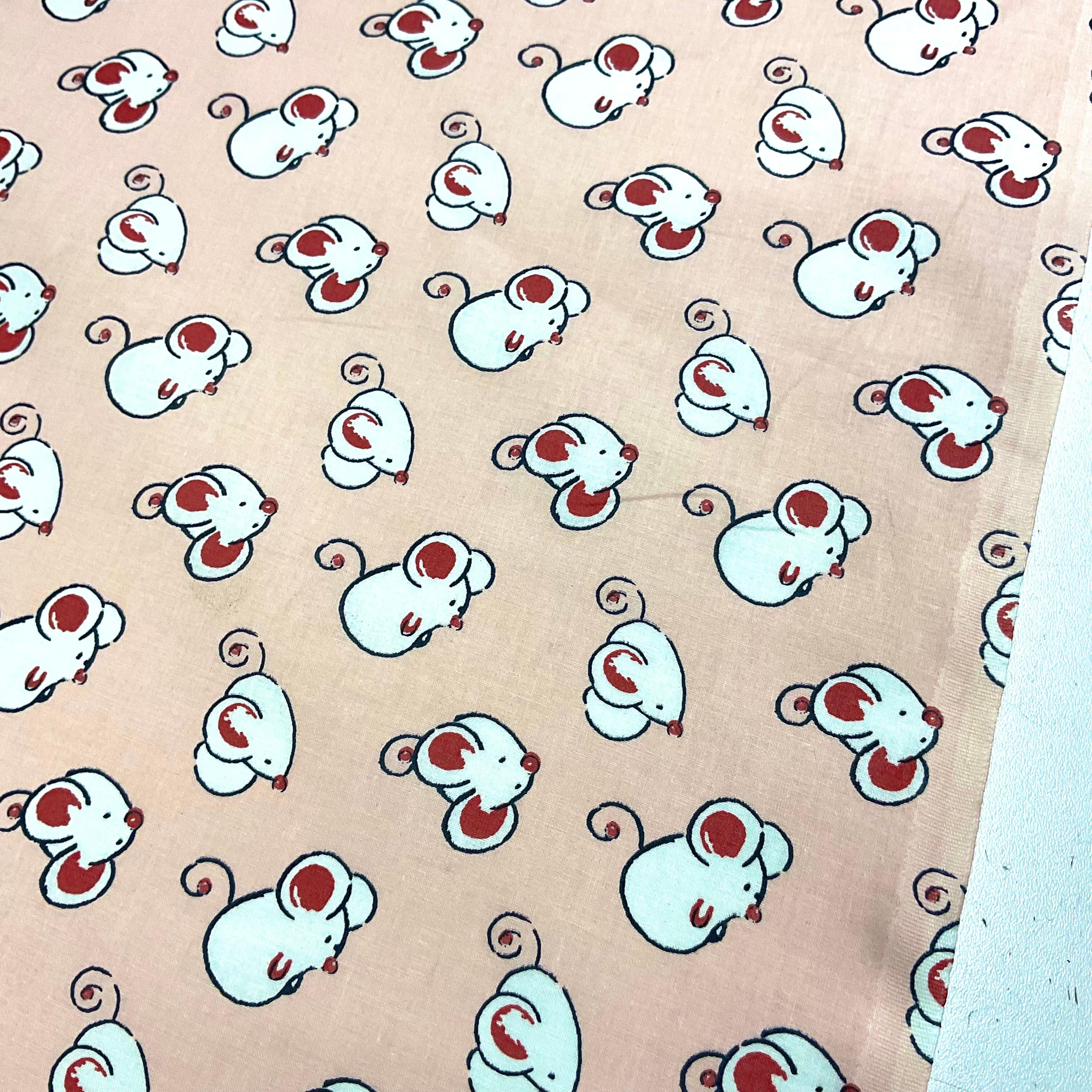Pembe Mouse Premium Poplin Kumaş