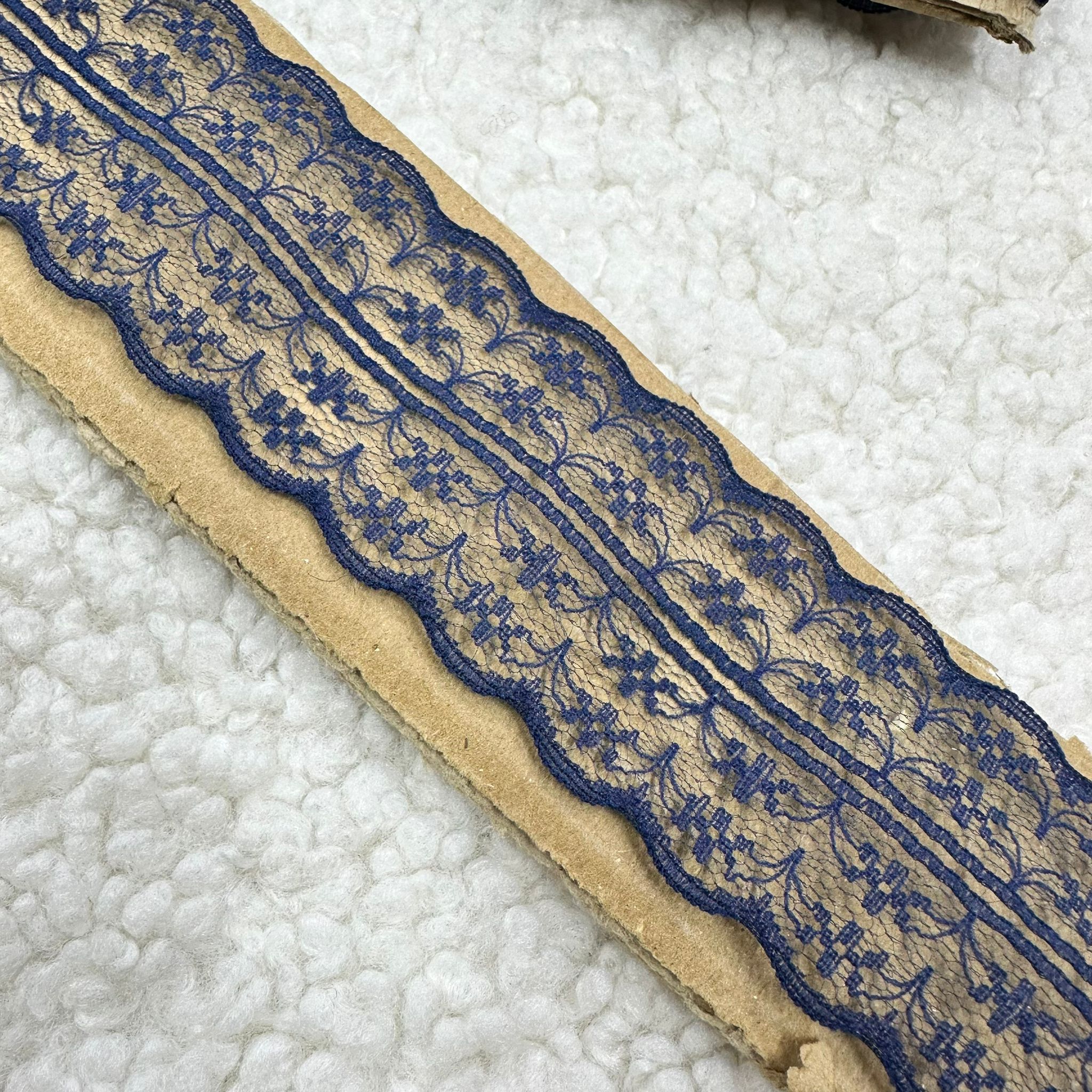 Lacivert Çift Taraflı Dantel Güpür Top