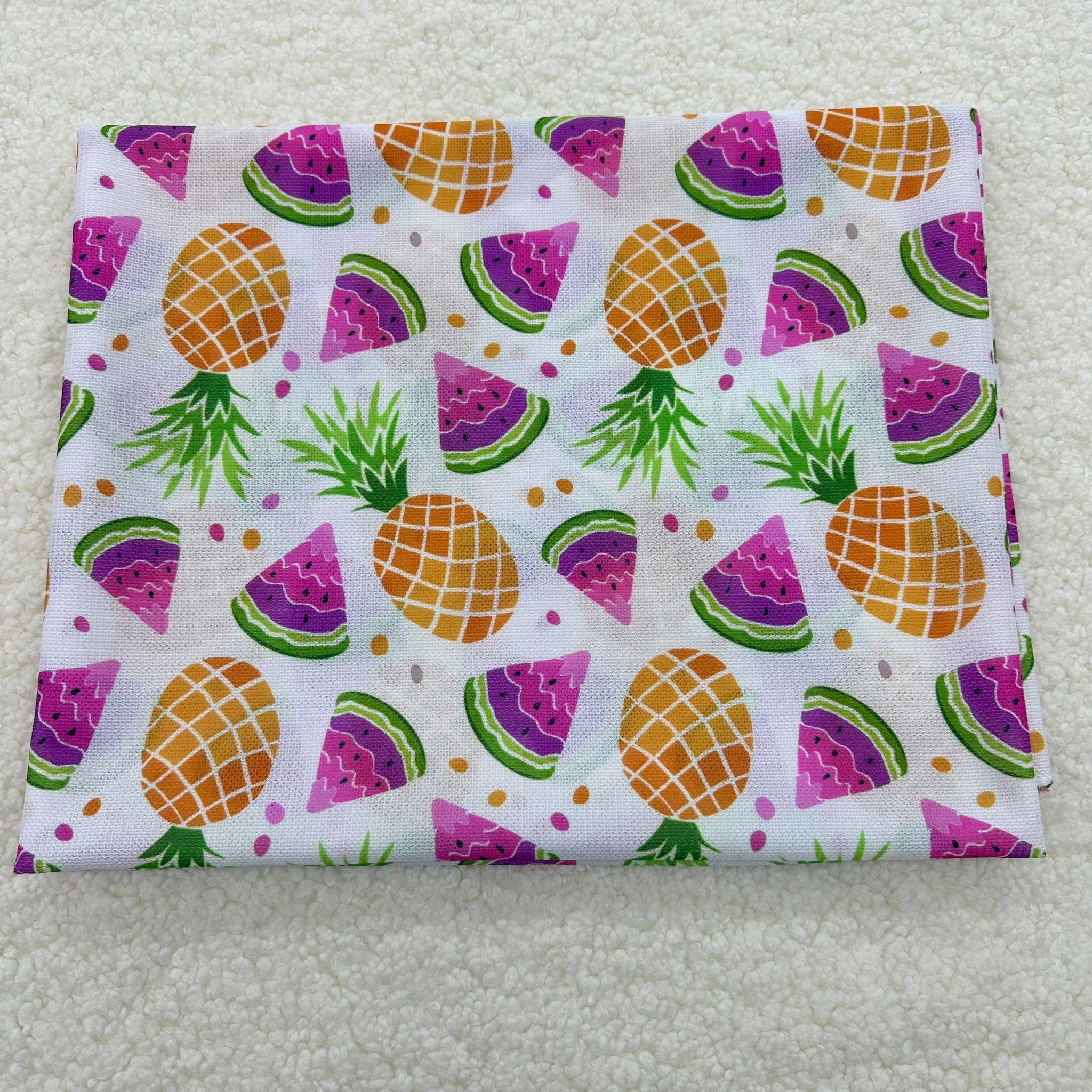 Karpuz Ananas Dilimleri 100*150 cm Sofra Bezlik Parça Raşel Kumaş