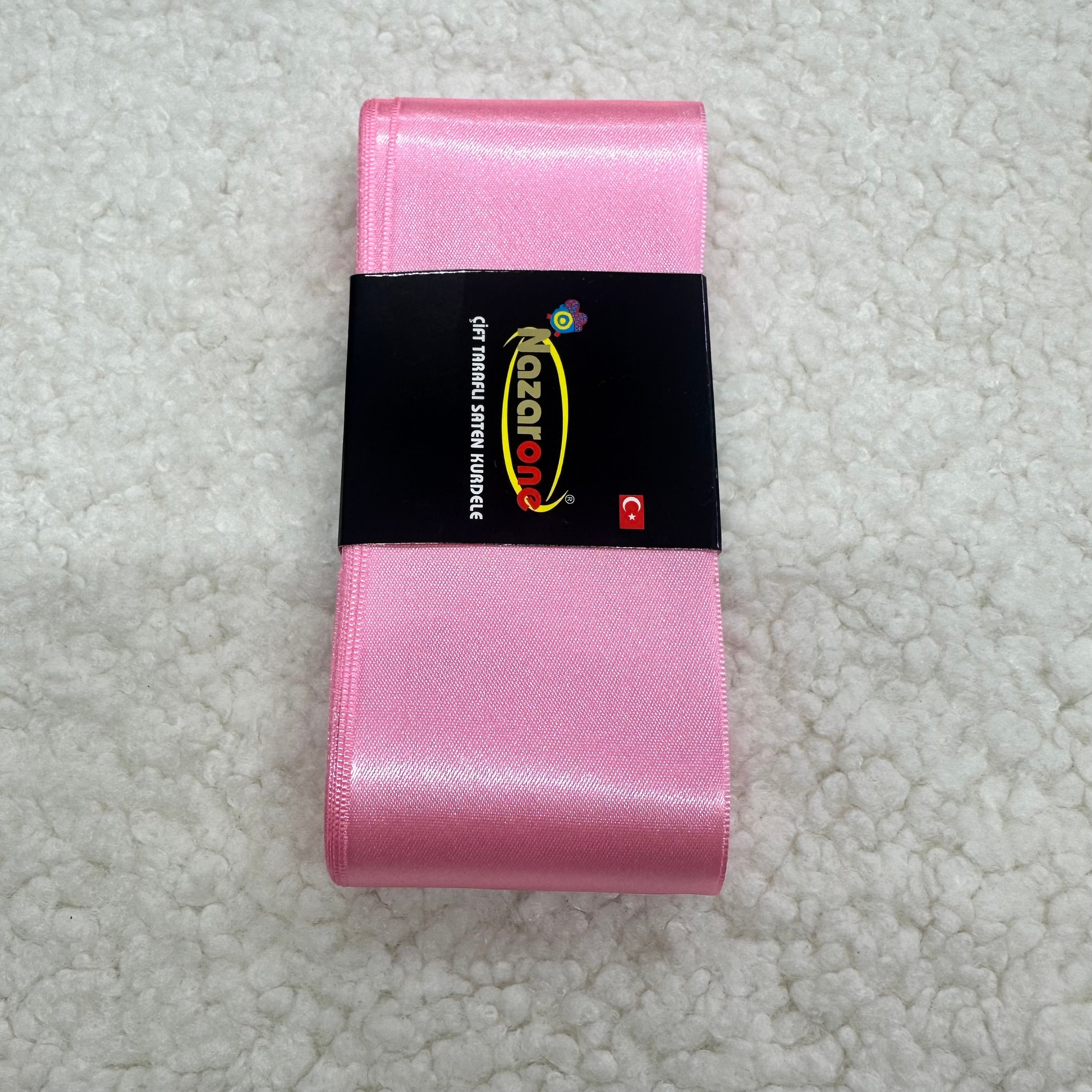 Altı Cm Şeker Pembe Saten Kurdele
