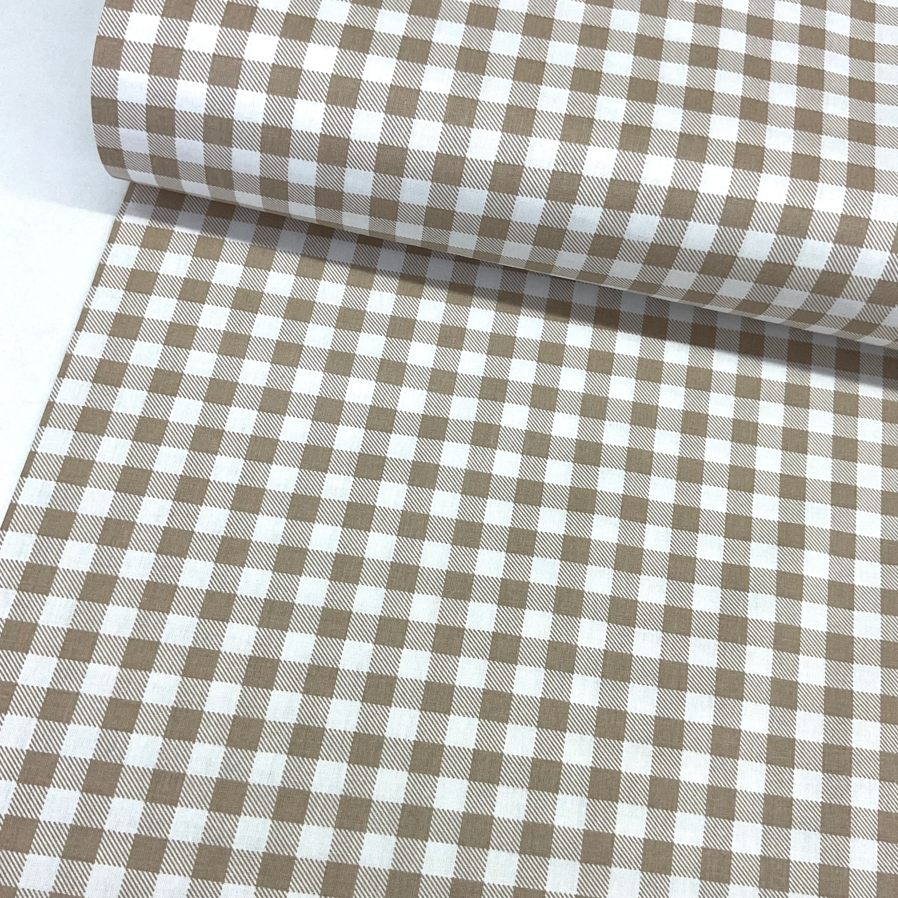 Free Bej Kareler Poplin Kumaş