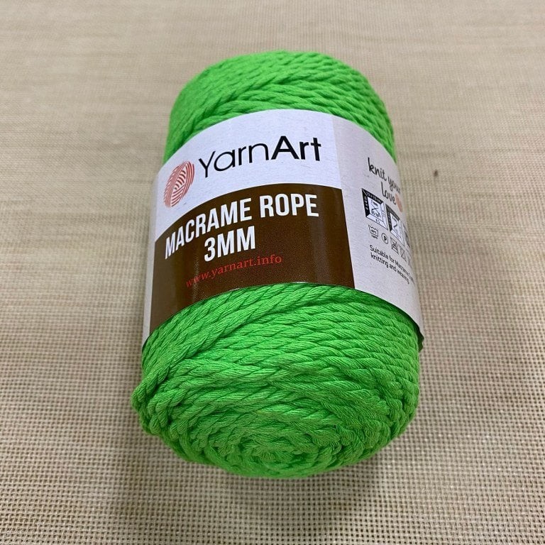 YARNART MACRAME CORD 3 MM - MACRAME CORD GREEN - 802