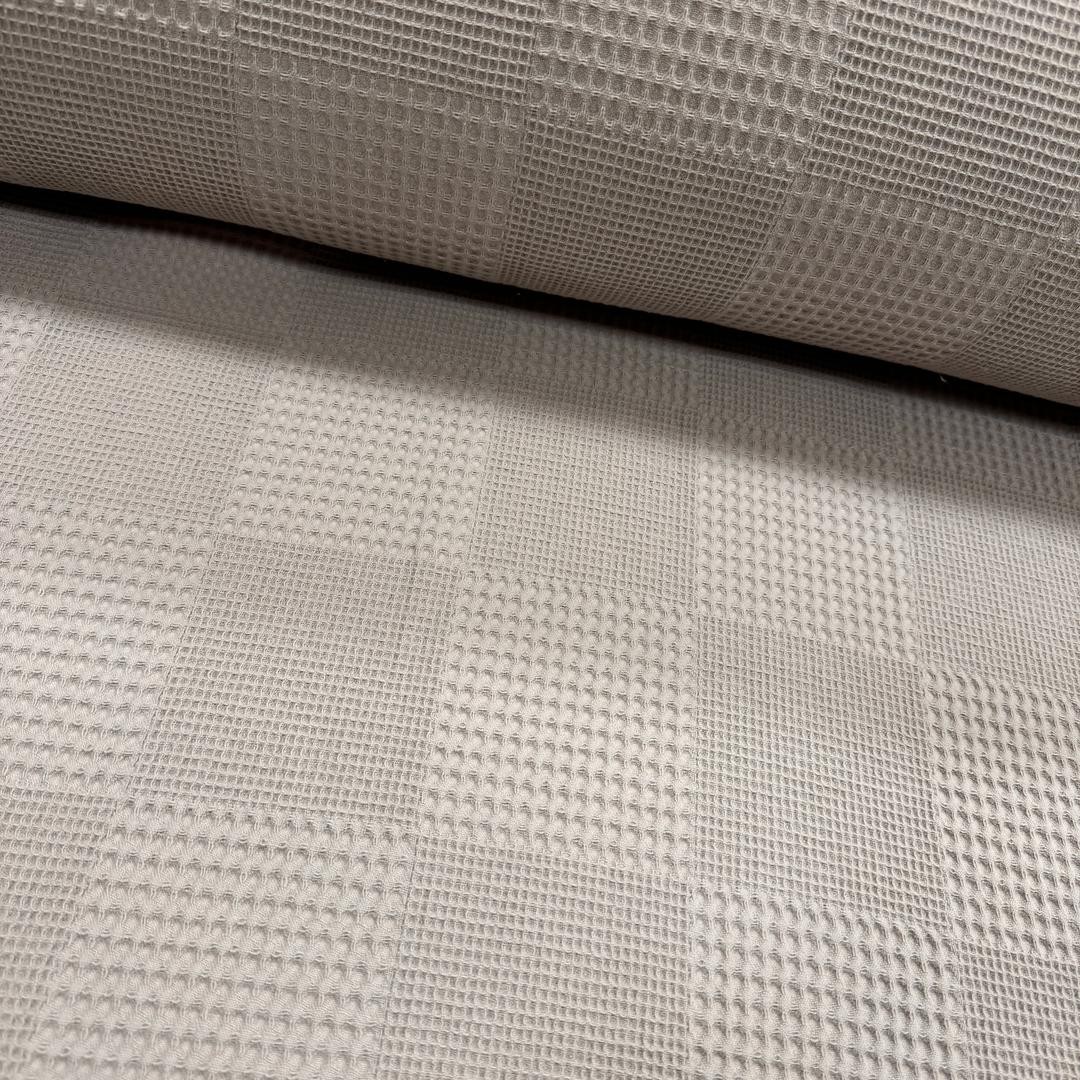 Düz Renk Waffle Pike Kumaş - Taş