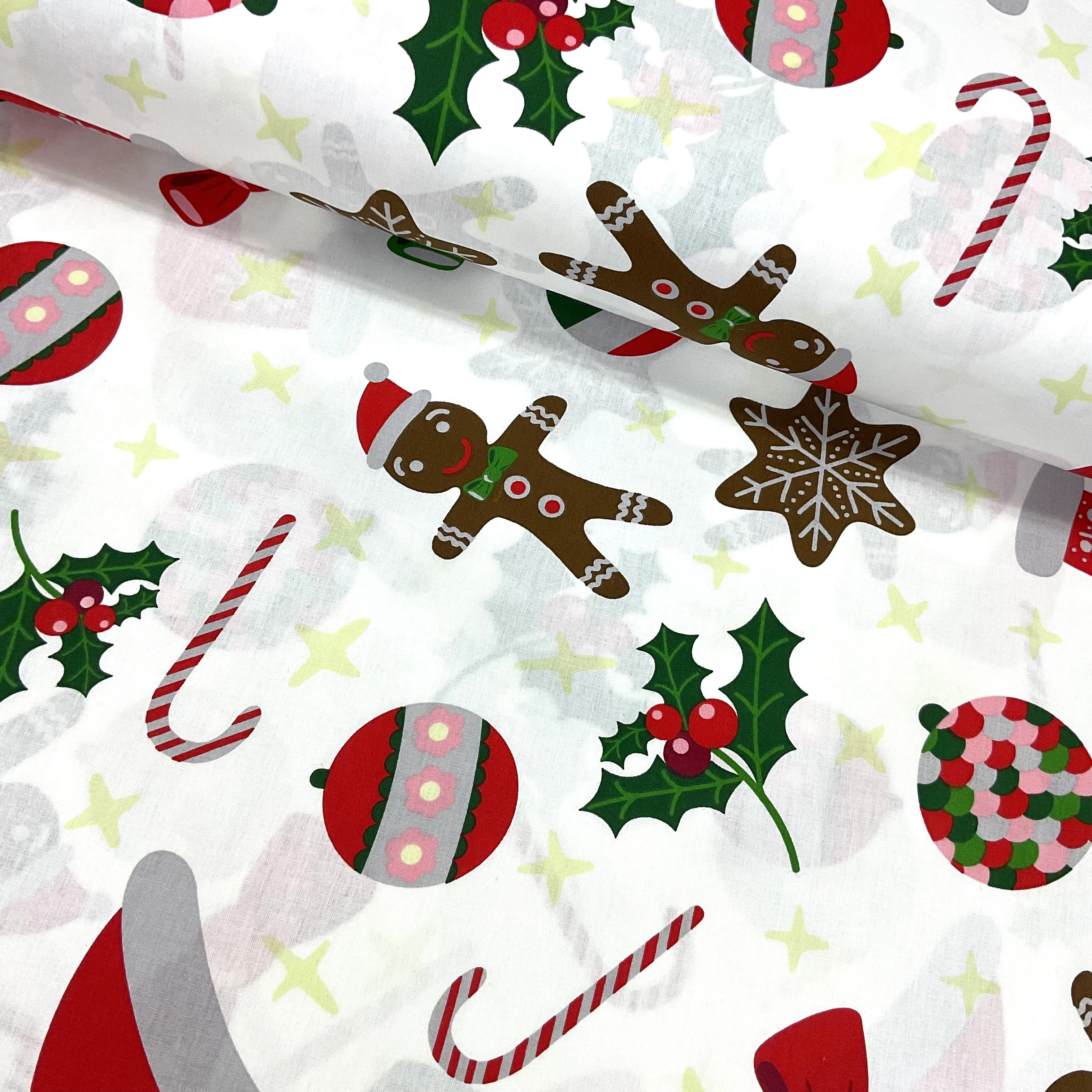 Yılbaşı Kurabiye Adam Poplin Kumaş