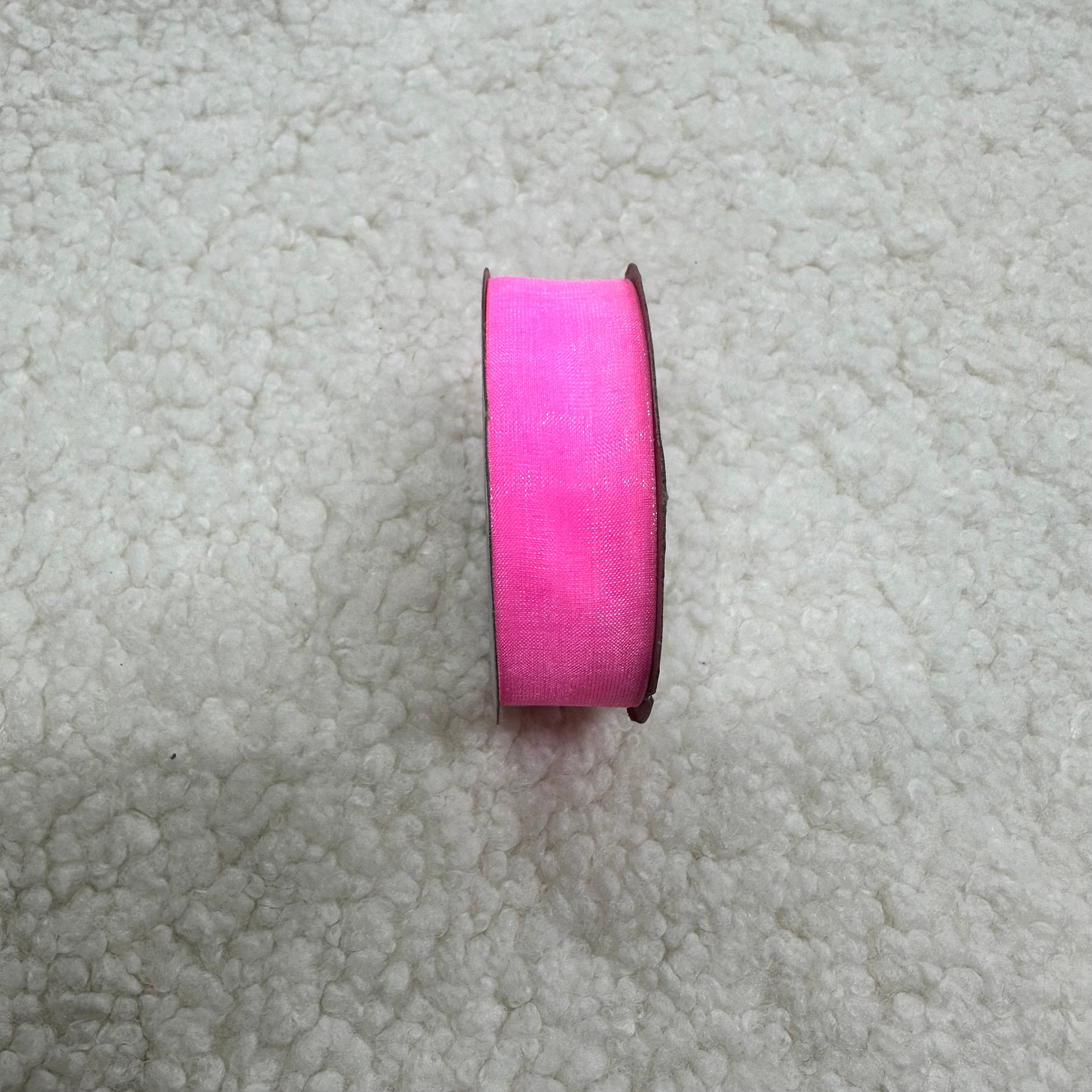Neon Pembe Organze Kurdele 2 Cm
