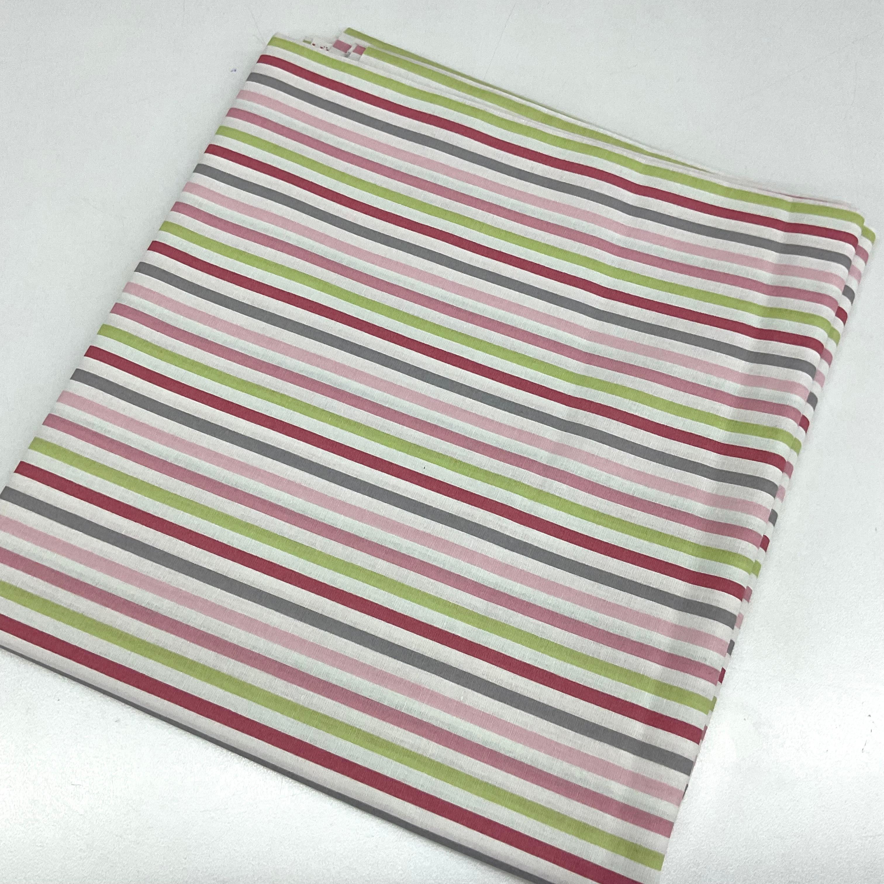 Yeşil Çizgiler 100*240 cm Parça Dijital Poplin Kumaş