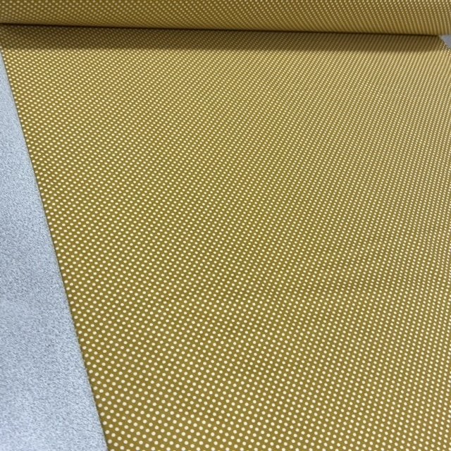 Hardal Küçük Puantiyeli Poplin Kumaş