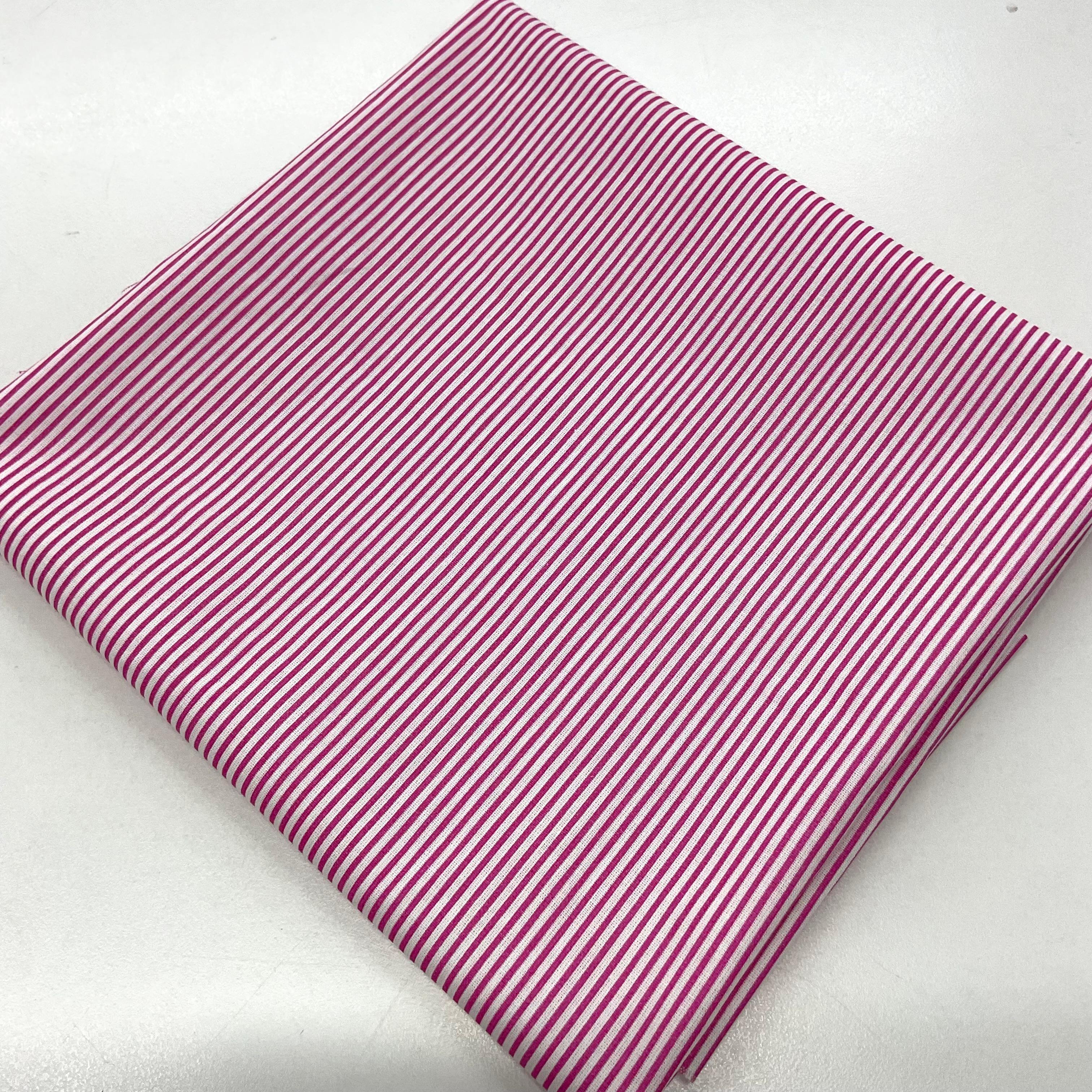 Fuşya Çizgiler 50*80 Cm Parça Poplin Kumaş