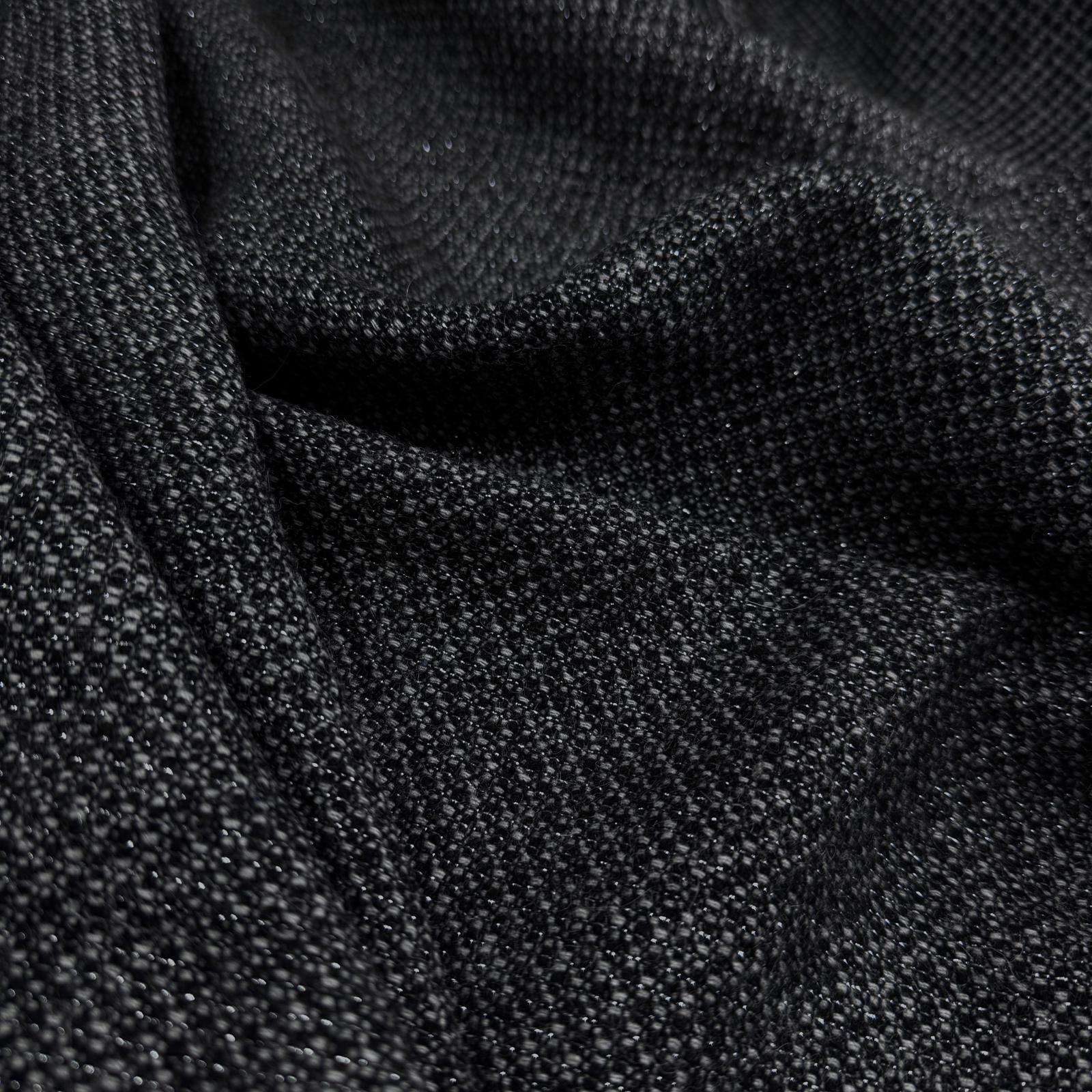 İngiliz Yünlü Parıltılı Koyu Gri Şanel Kumaş