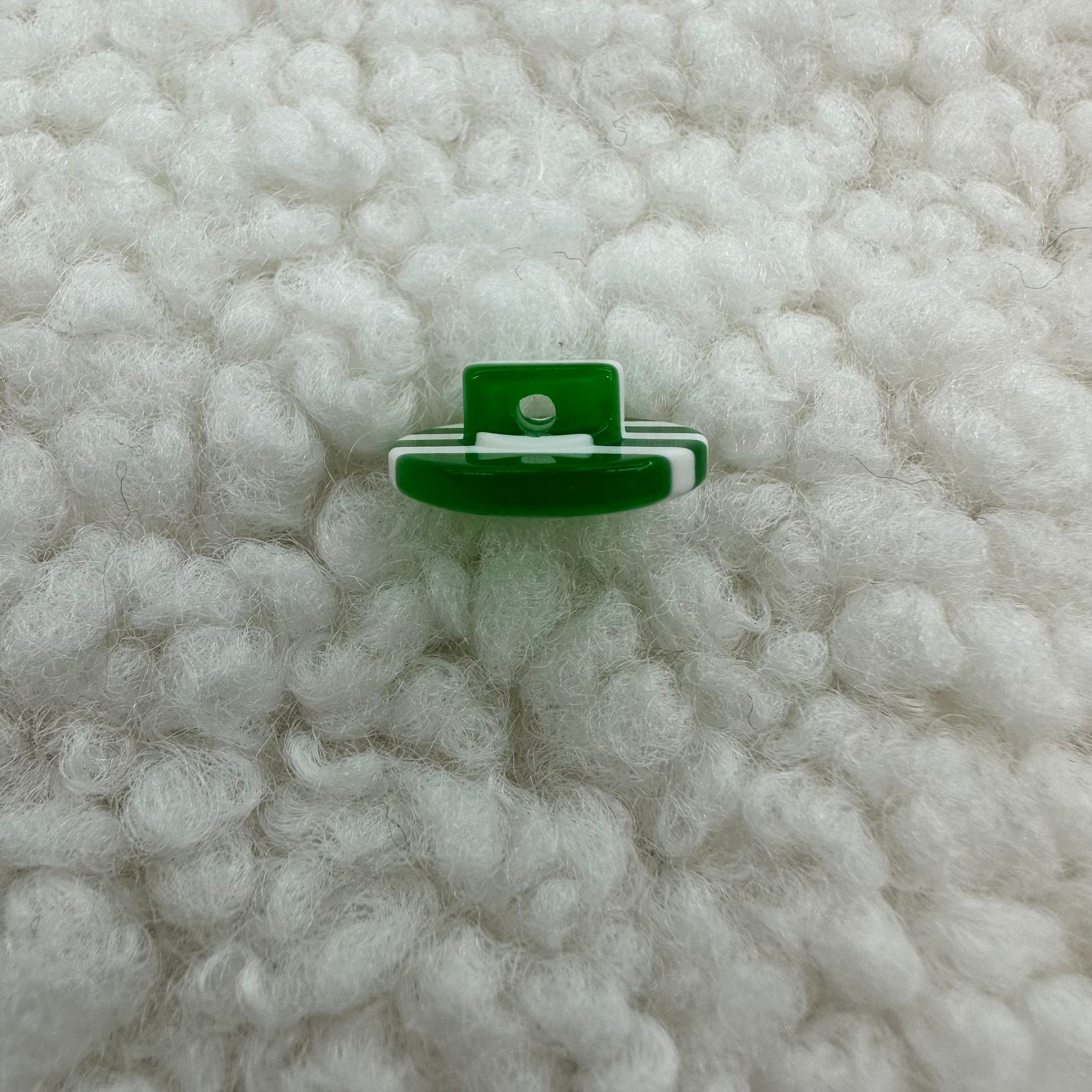 Yeşil Beyaz Yuvarlak Akrilik Düğme