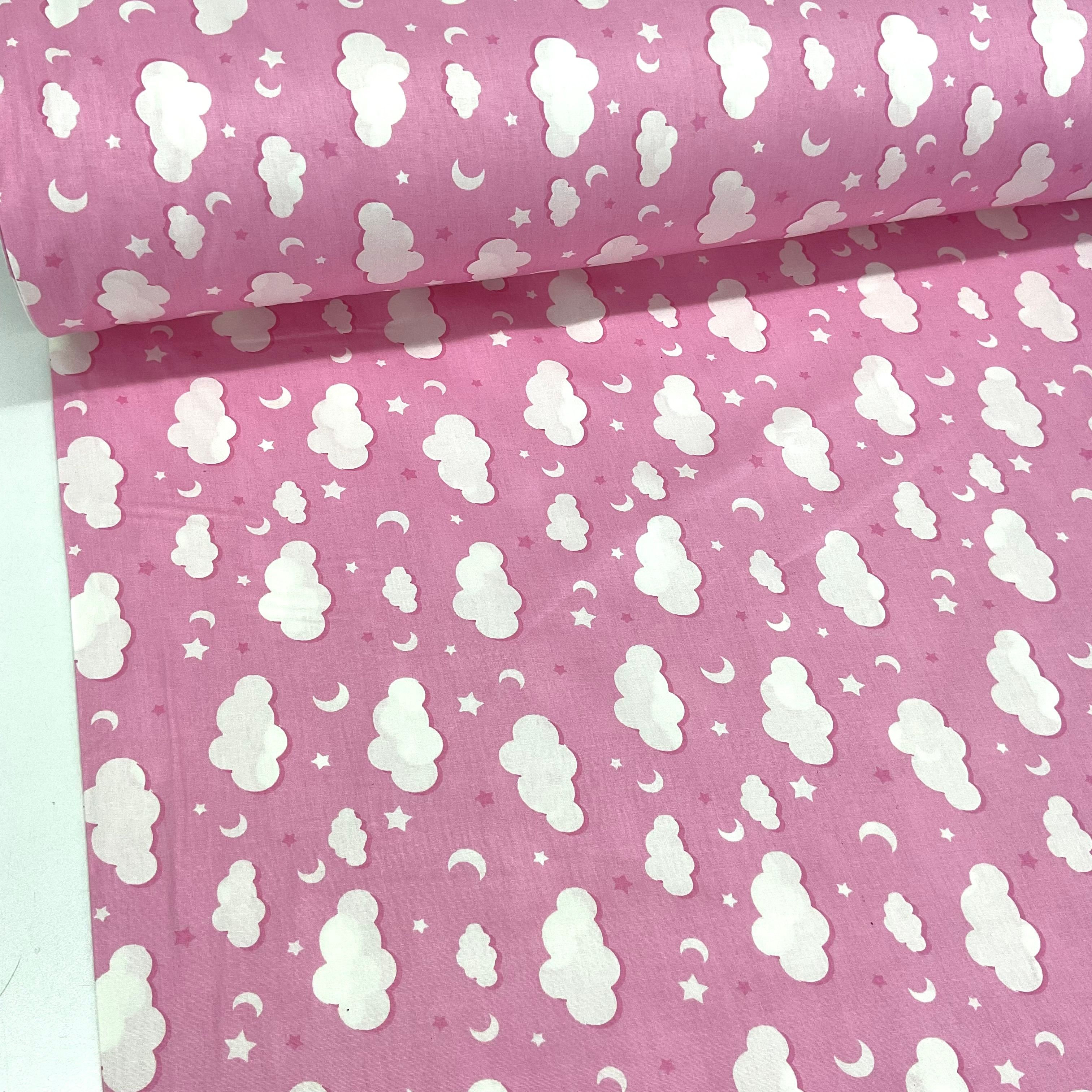 Pembe Bulut Poplin Kumaş
