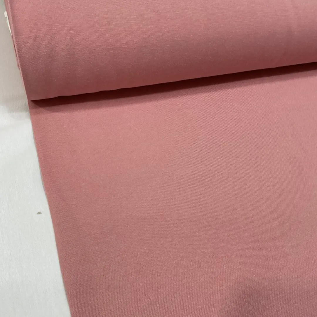 Düz Renk Panama Keteni - Pudra Pembe