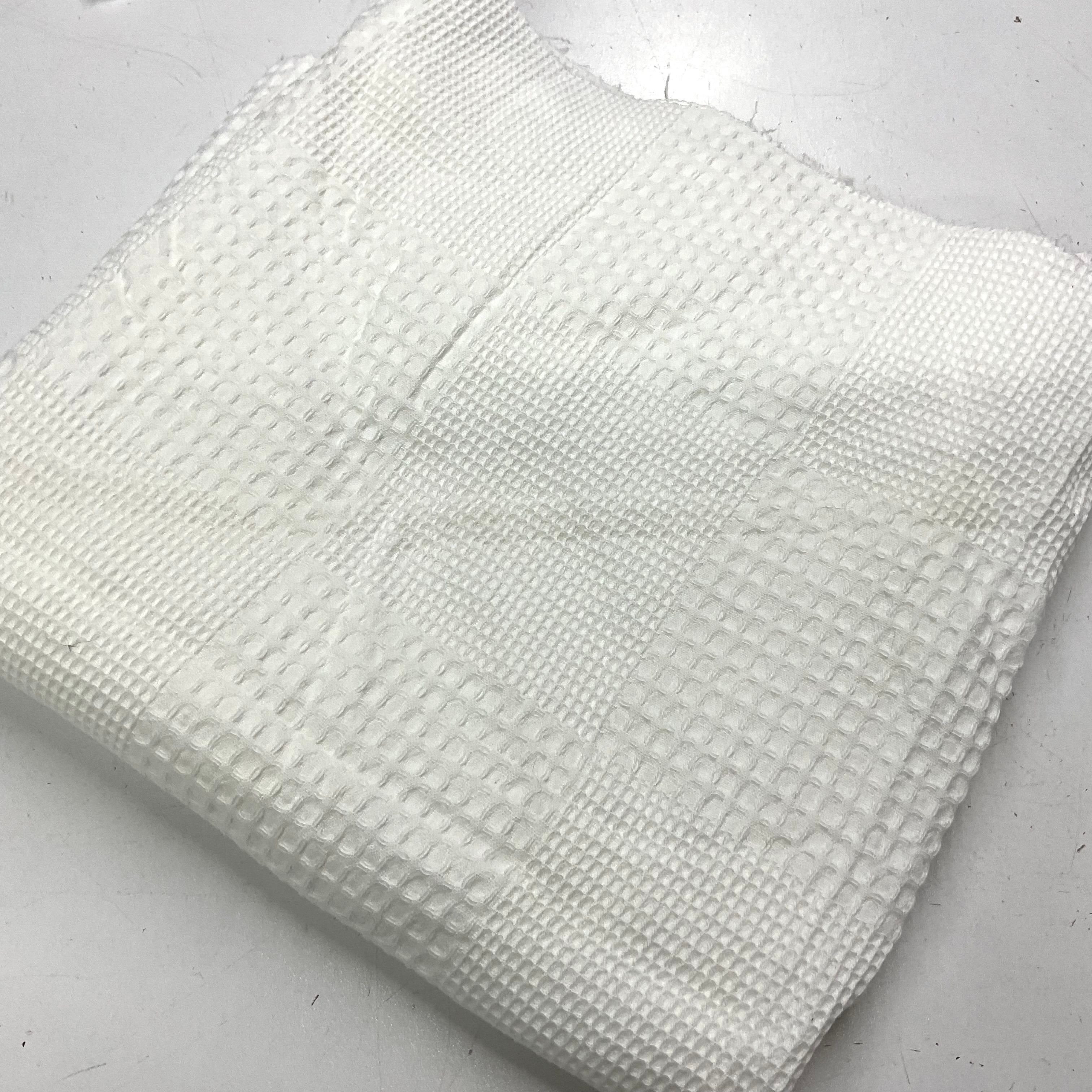 Beyaz 45*240 cm Waffle Pike Parça Kumaş