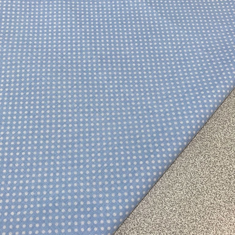 Mavi Küçük Puantiyeli Poplin Kumaş