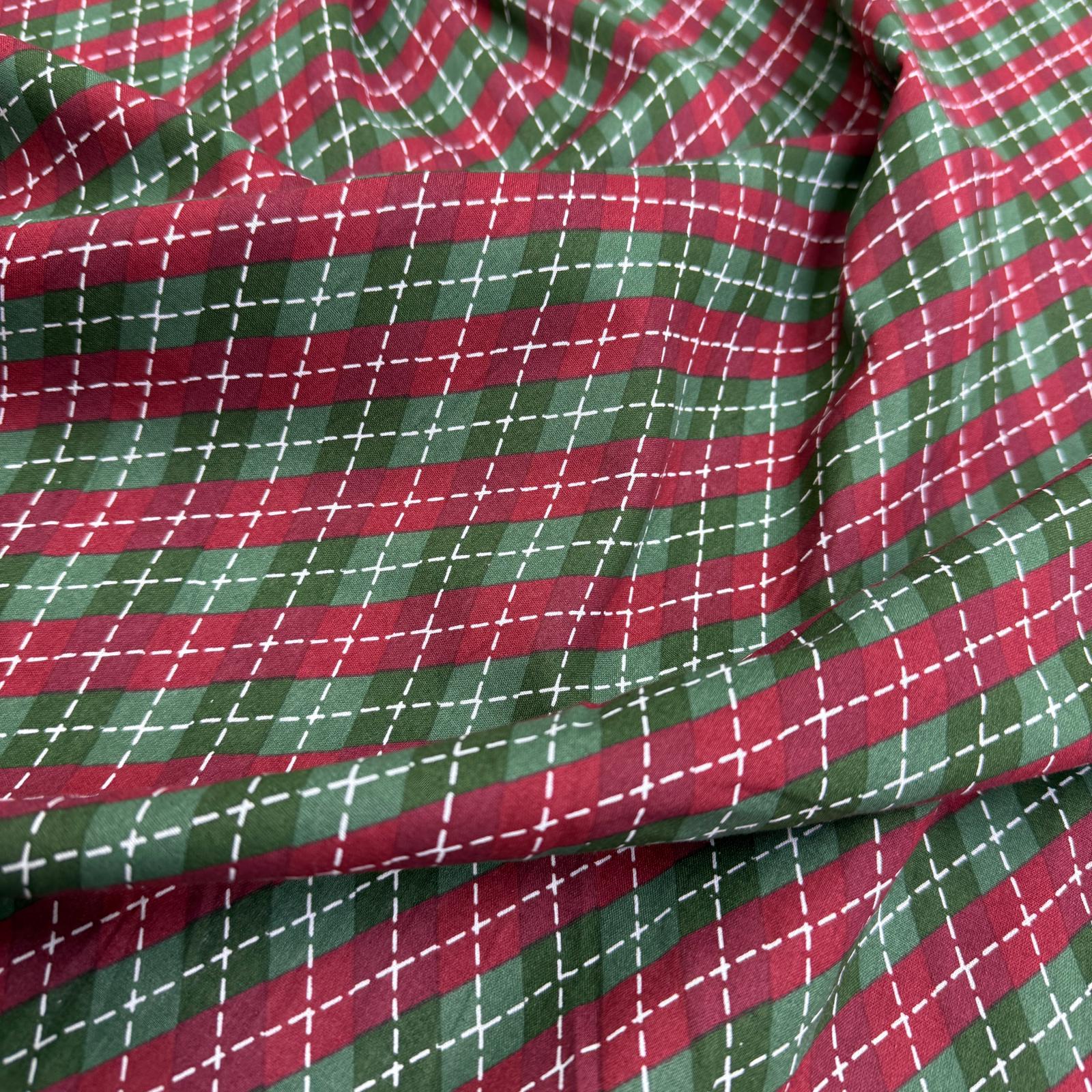 Hafif Defolu Yılbaşı Baklavalar Yumuşak Dökümlü Poplin Kumaş