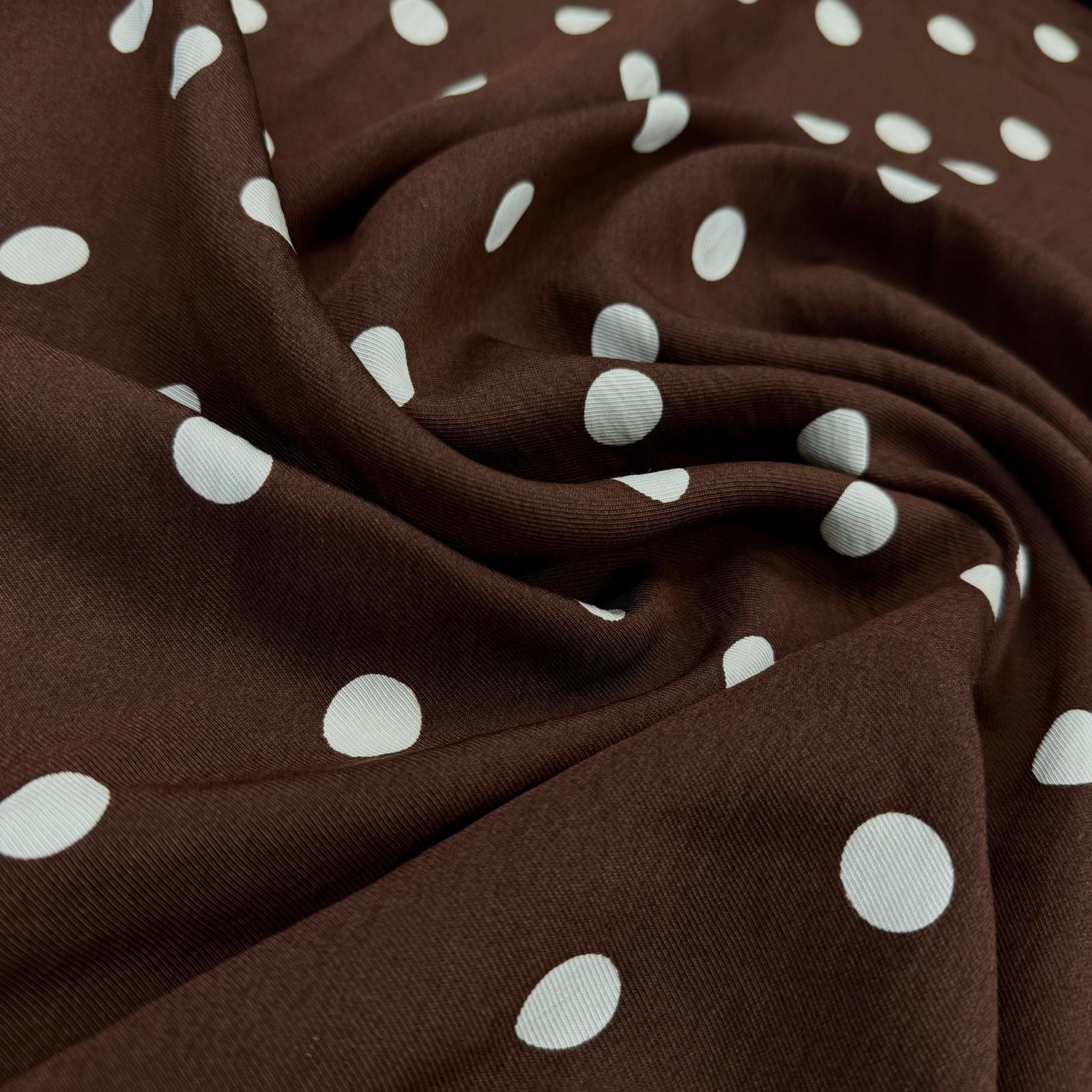 Kahve Puantiyeli Ayrobin Viskon Kumaş