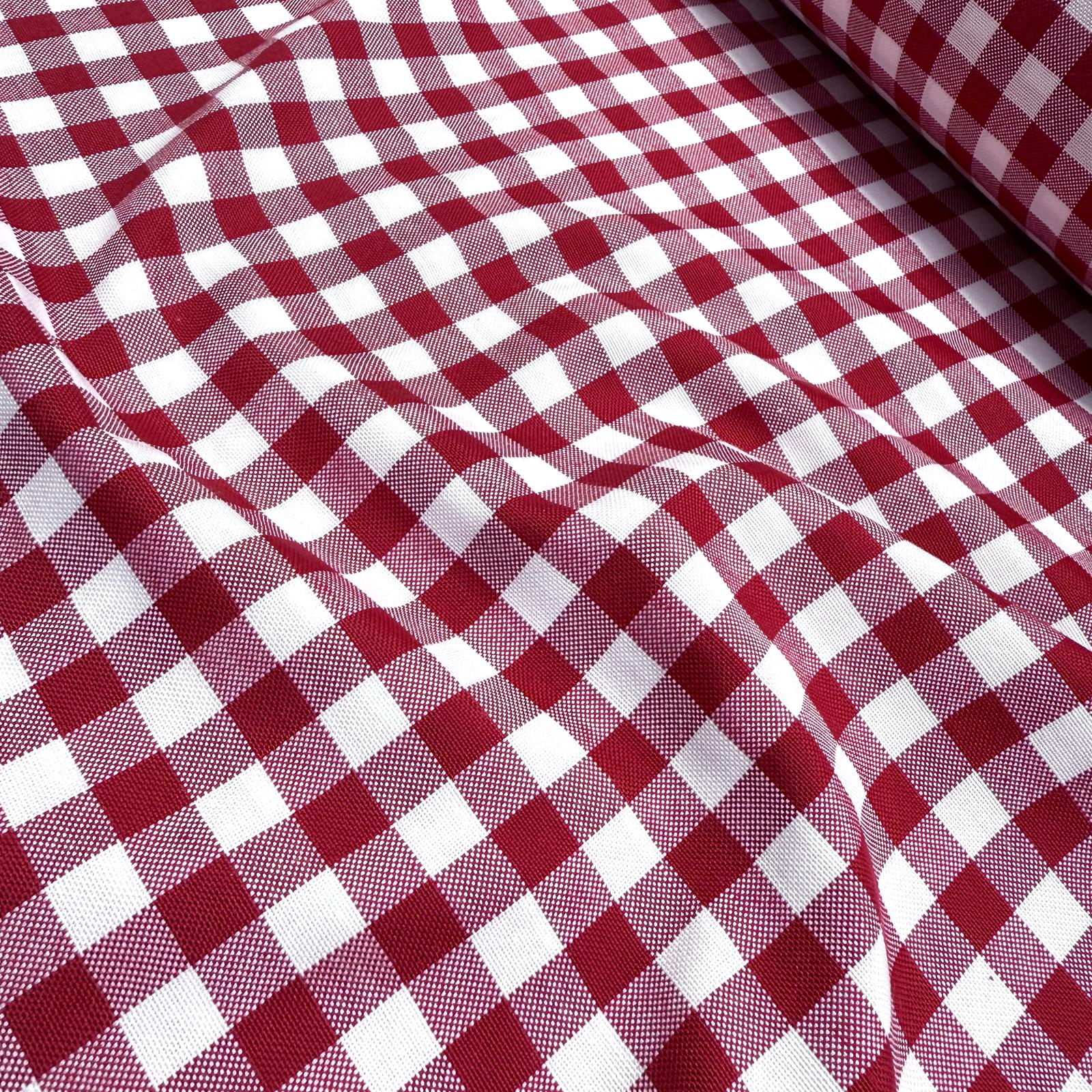 Etuval İpliği Boyalı Kırmızı Ekose Panama Kumaş