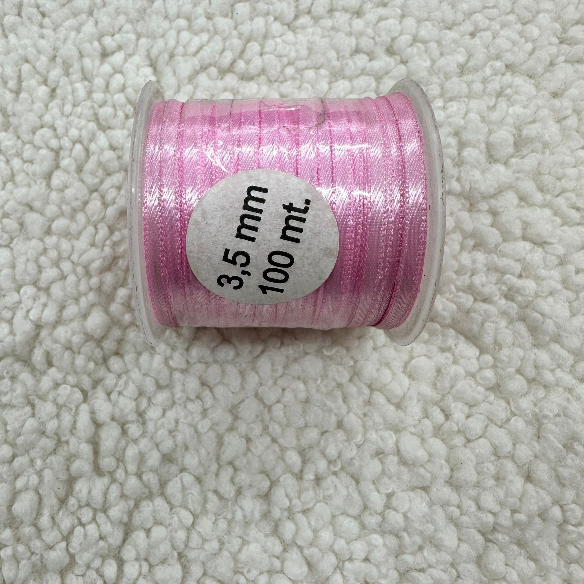 Pembe 3.5 mm Saten Kurdele