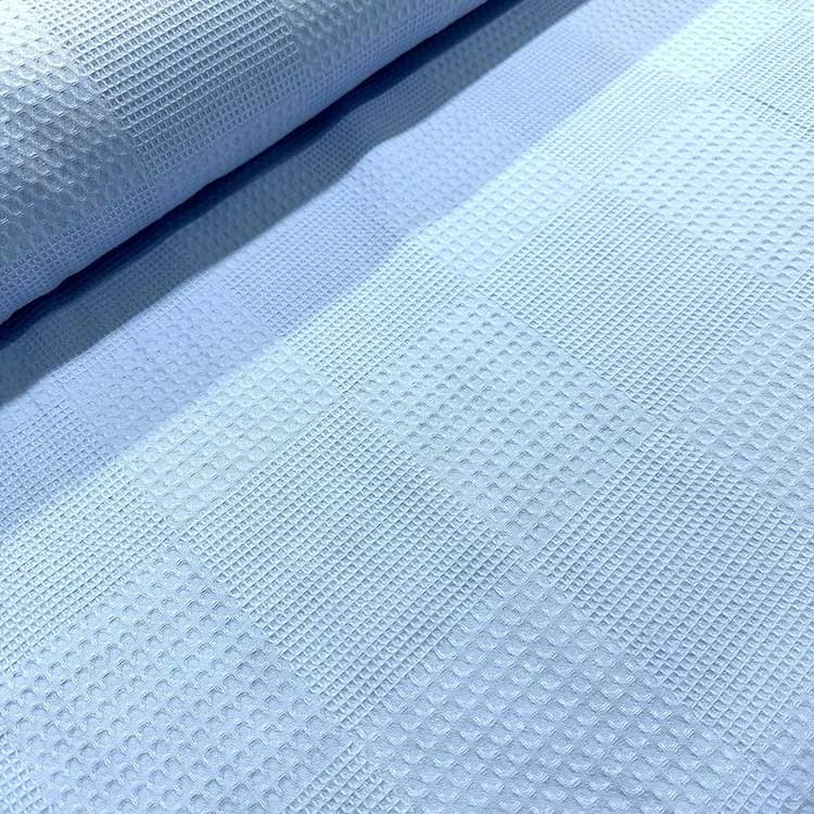 Düz Renk Waffle Pike Kumaş - Bebe Mavi
